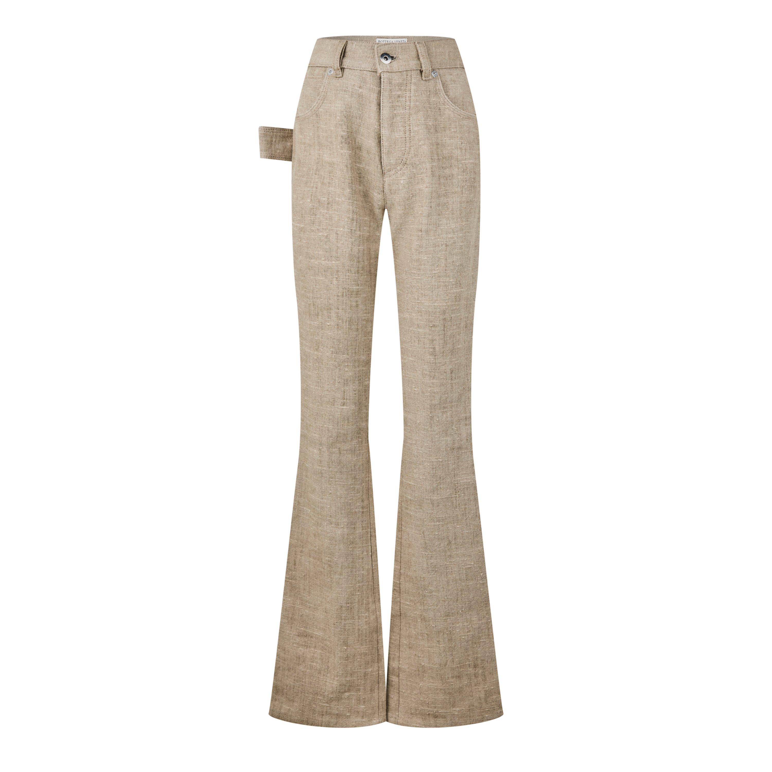 Bottega Veneta Women's Straight Trousers - Canvas/Nero - Size 6 (38)