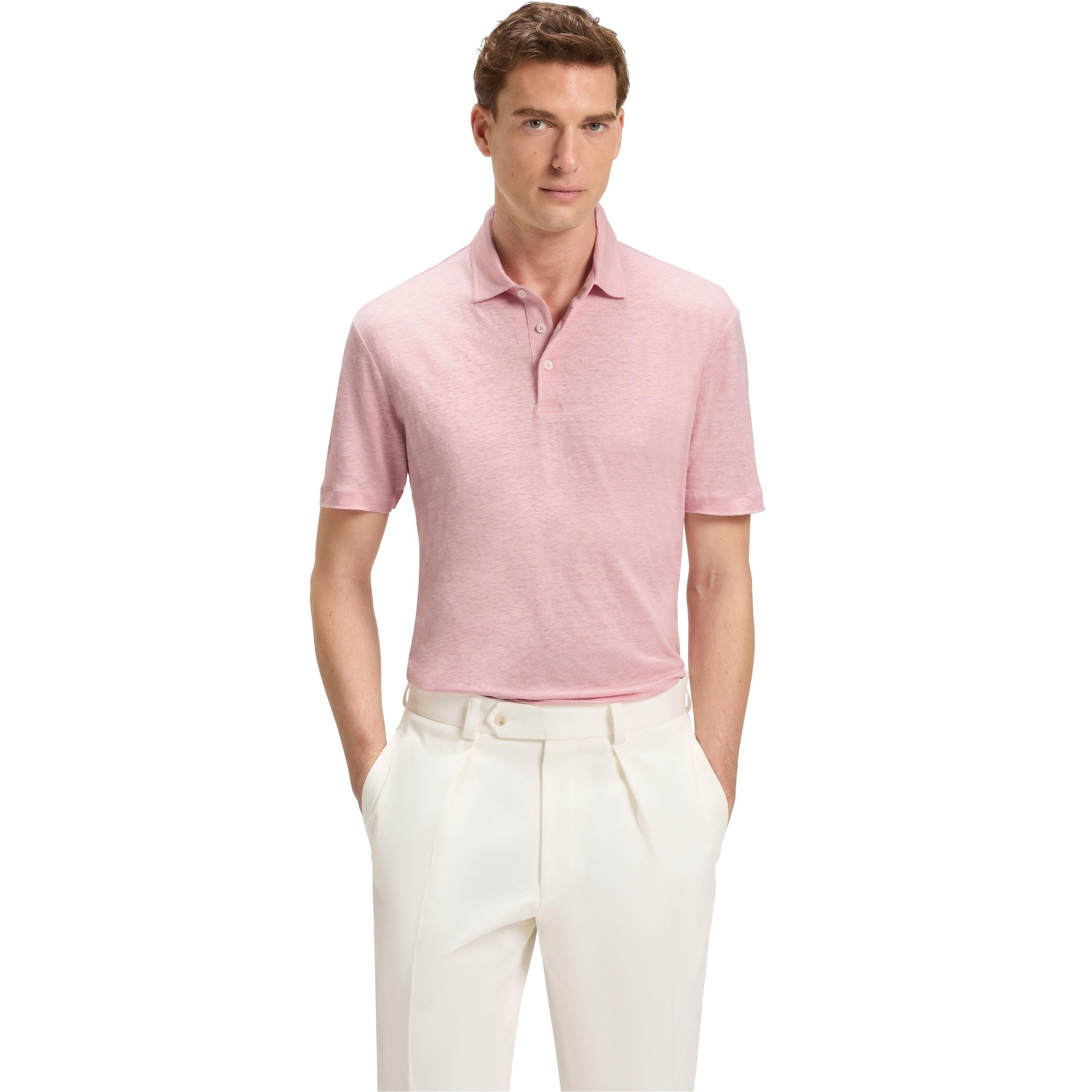 Bright Pink 673 - Boss - Men's Double Breasted Parris73 Breathable Cotton Polo Shirt - 2