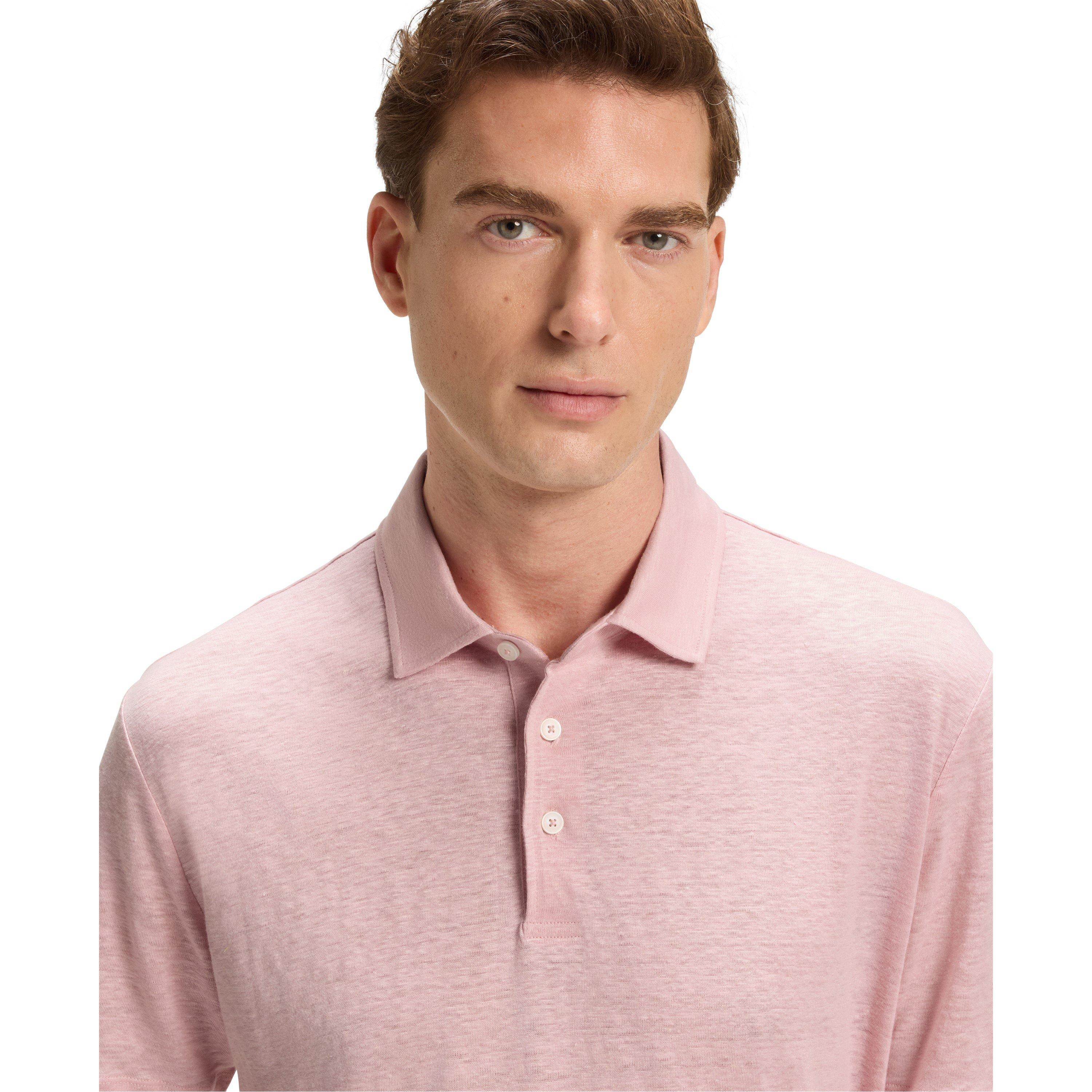 Bright Pink 673 - Boss - Men's Double Breasted Parris73 Breathable Cotton Polo Shirt - 4