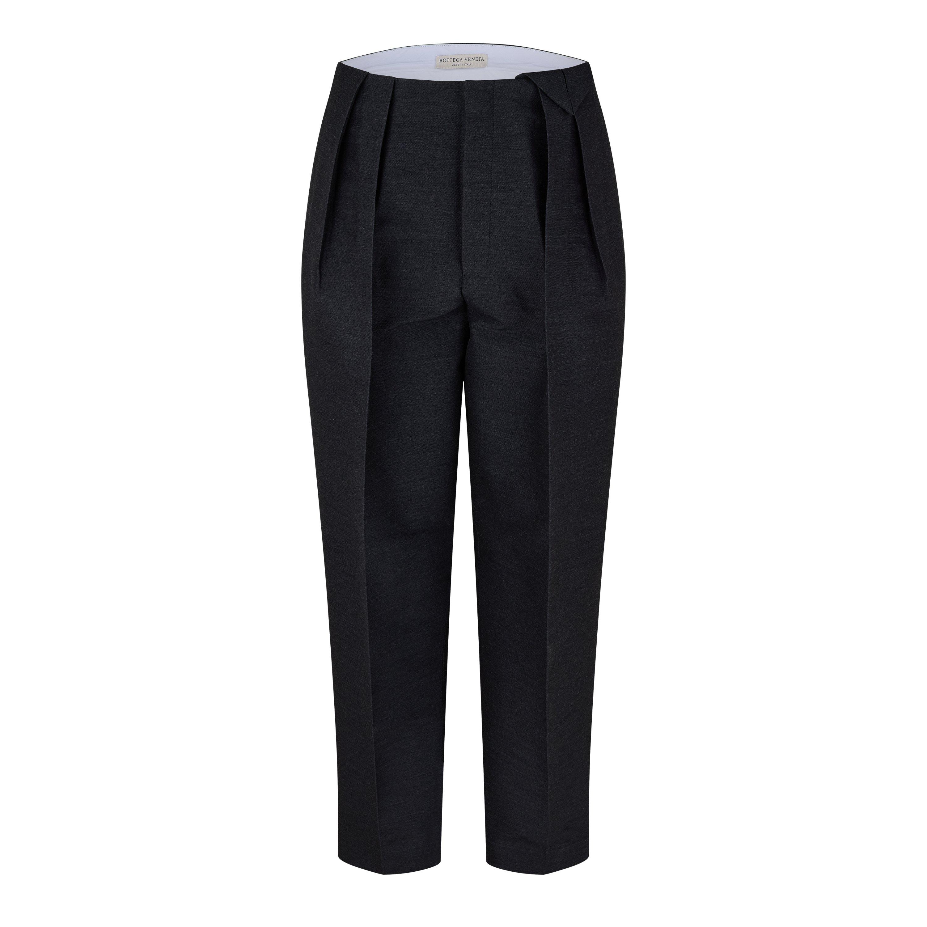 Bottega Veneta Women's Straight Leg Trousers - Charcoal - Size 10 (42)