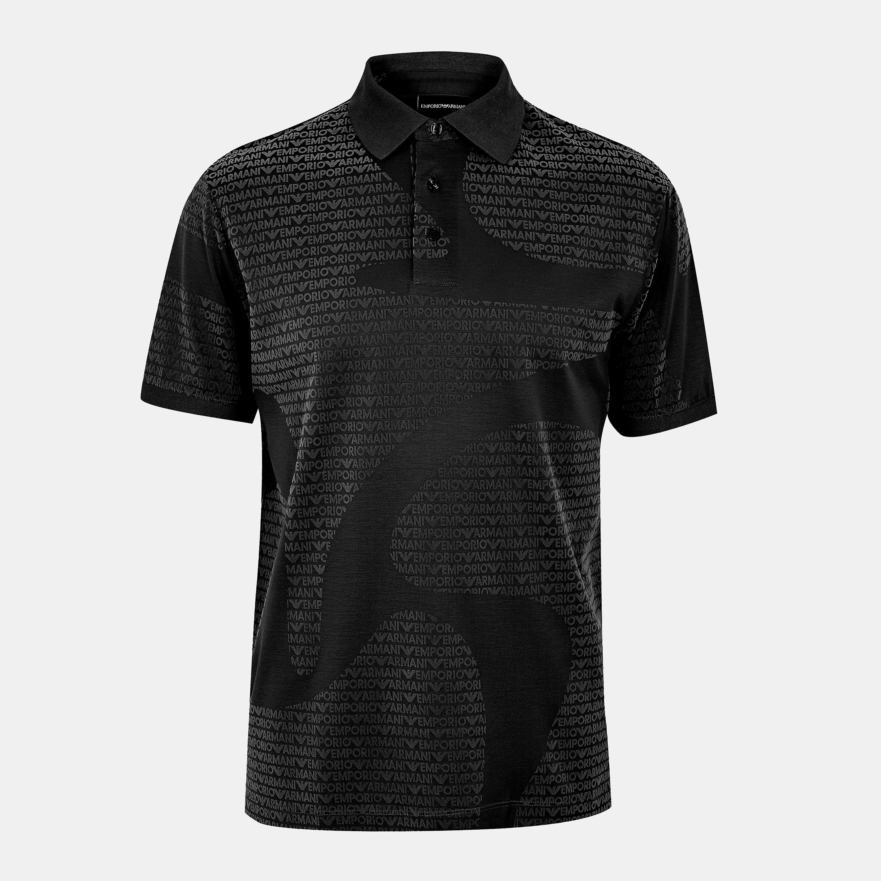 Emporio Armani Men's Short-Sleeve Polo Shirt - Black Fc242 - S
