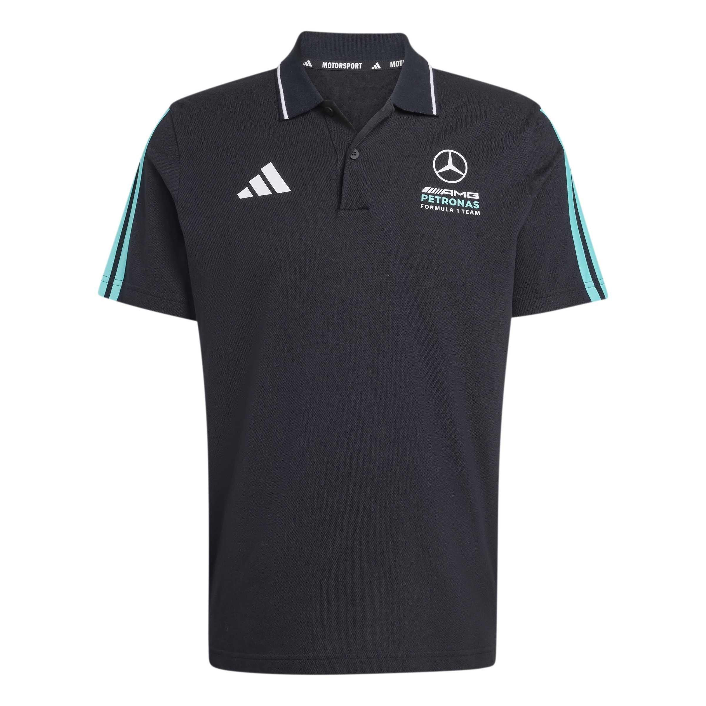 Black/Mint - adidas - Men's DNA Cotton Short-Sleeve Polo Shirt - 1