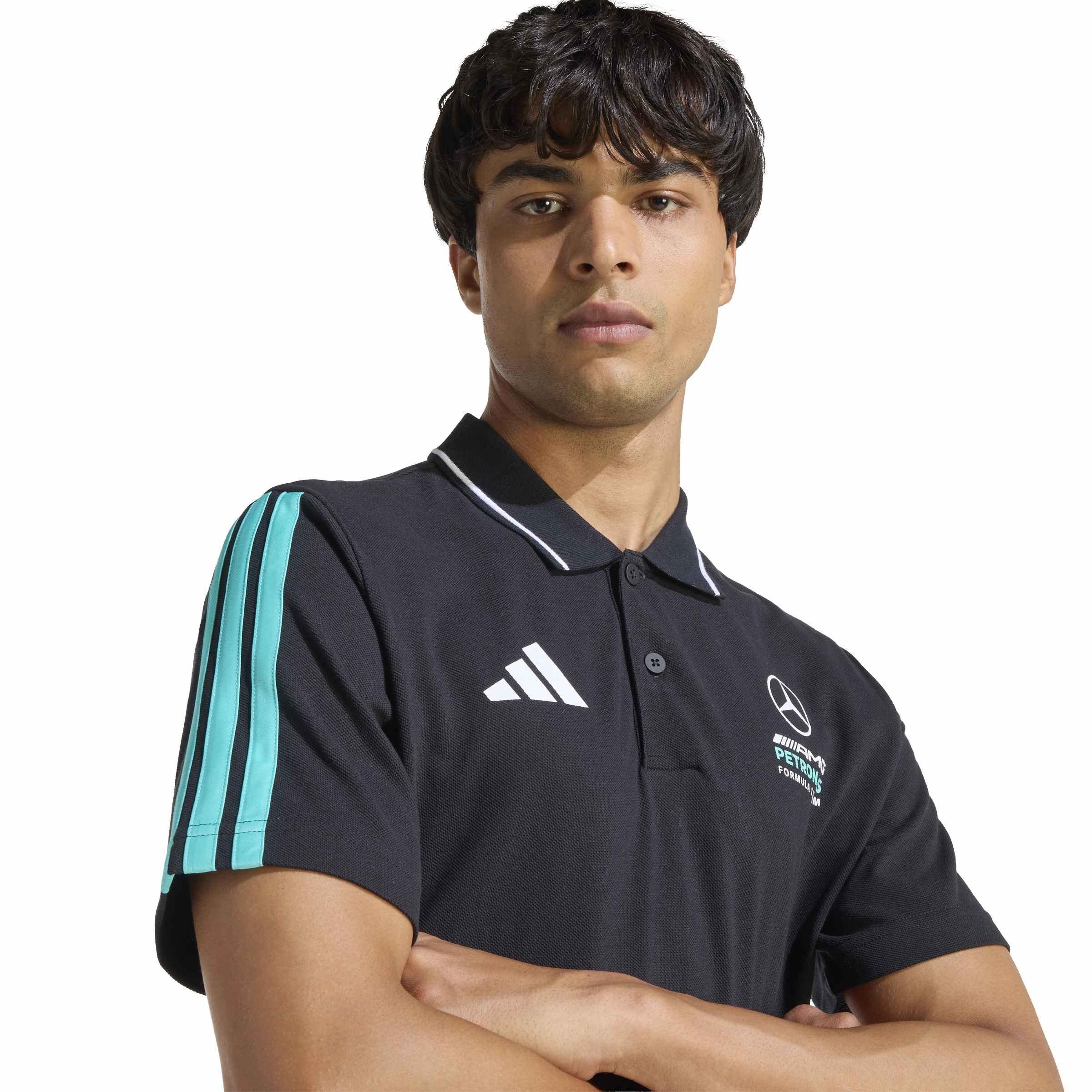 Black/Mint - adidas - Men's DNA Cotton Short-Sleeve Polo Shirt - 4