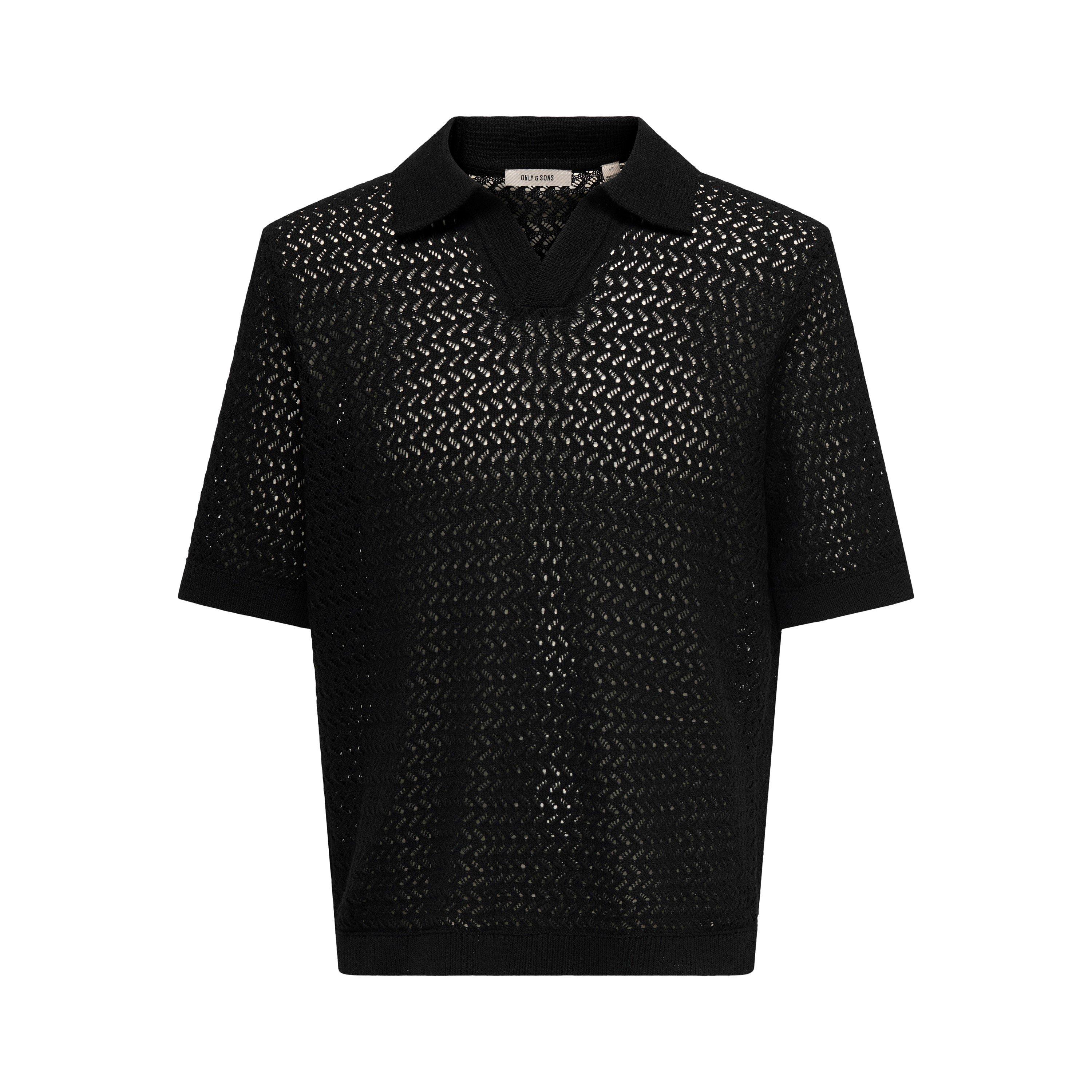 Only And Sons Men's Short Sleeve Polo Shirt - Black - Medium
