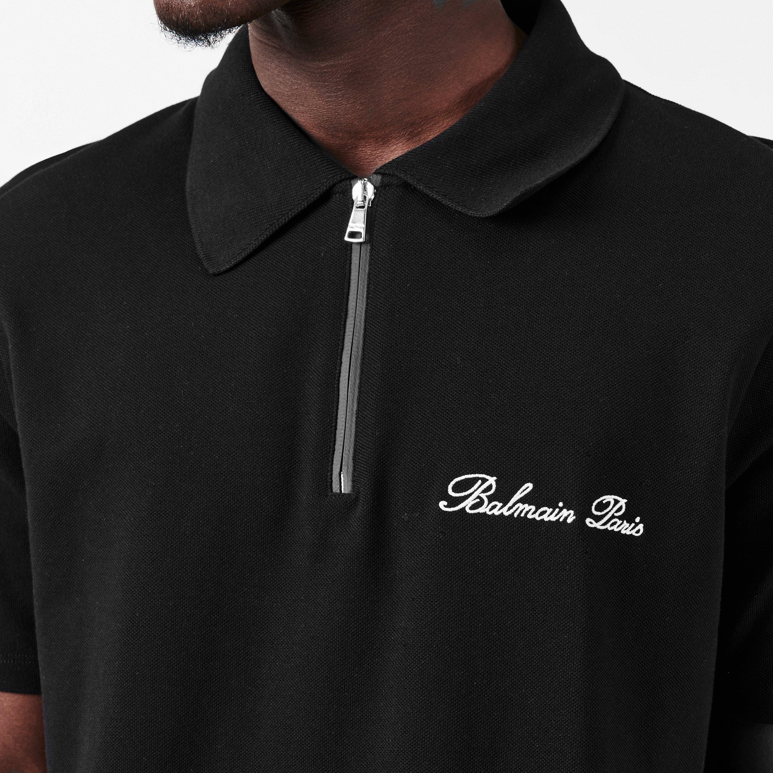 Black - Balmain - Men's Signature Short Sleeve Polo Shirt - 5