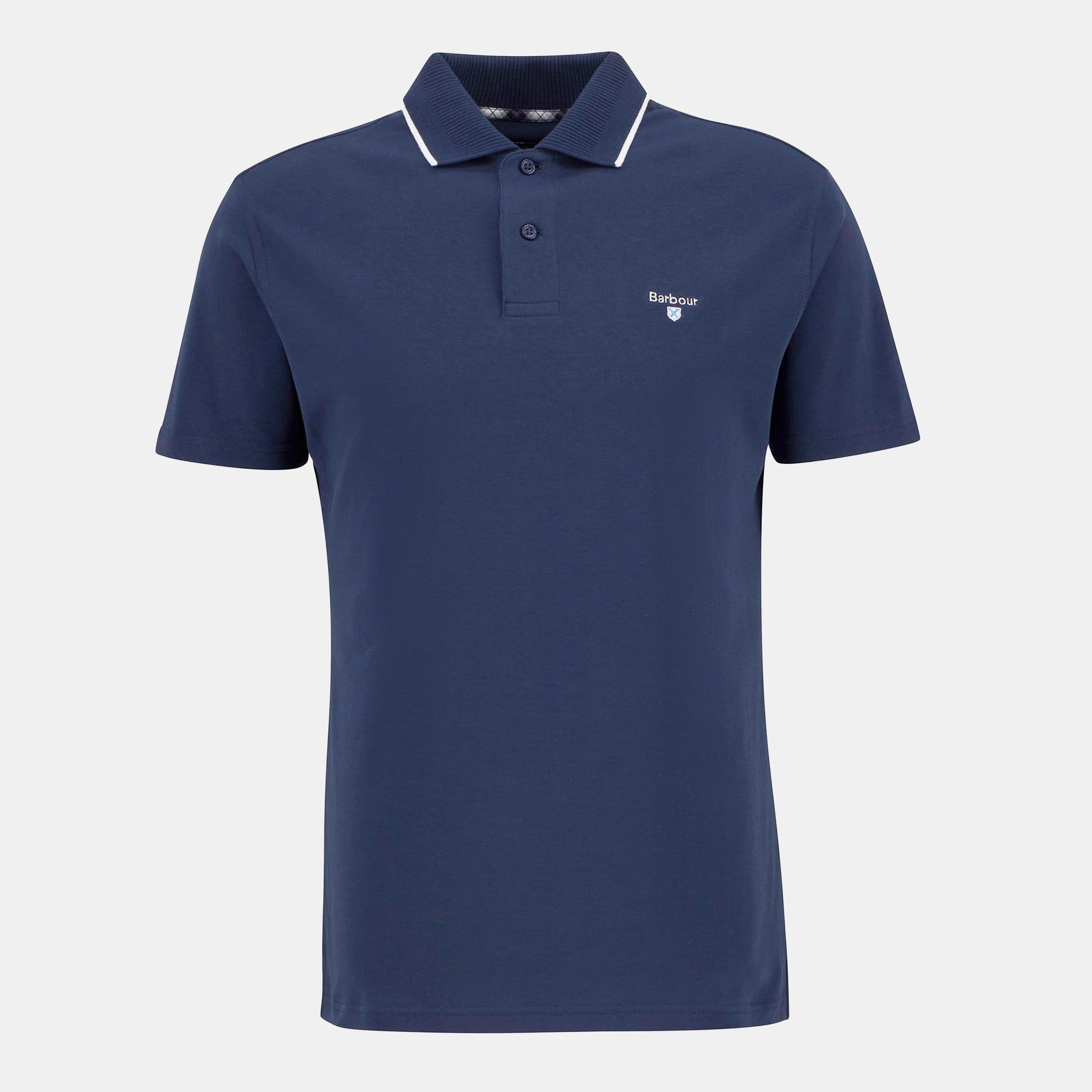 Navy NY91 - Barbour - Hackney Tailored Short-Sleeved Polo Shirt - 1