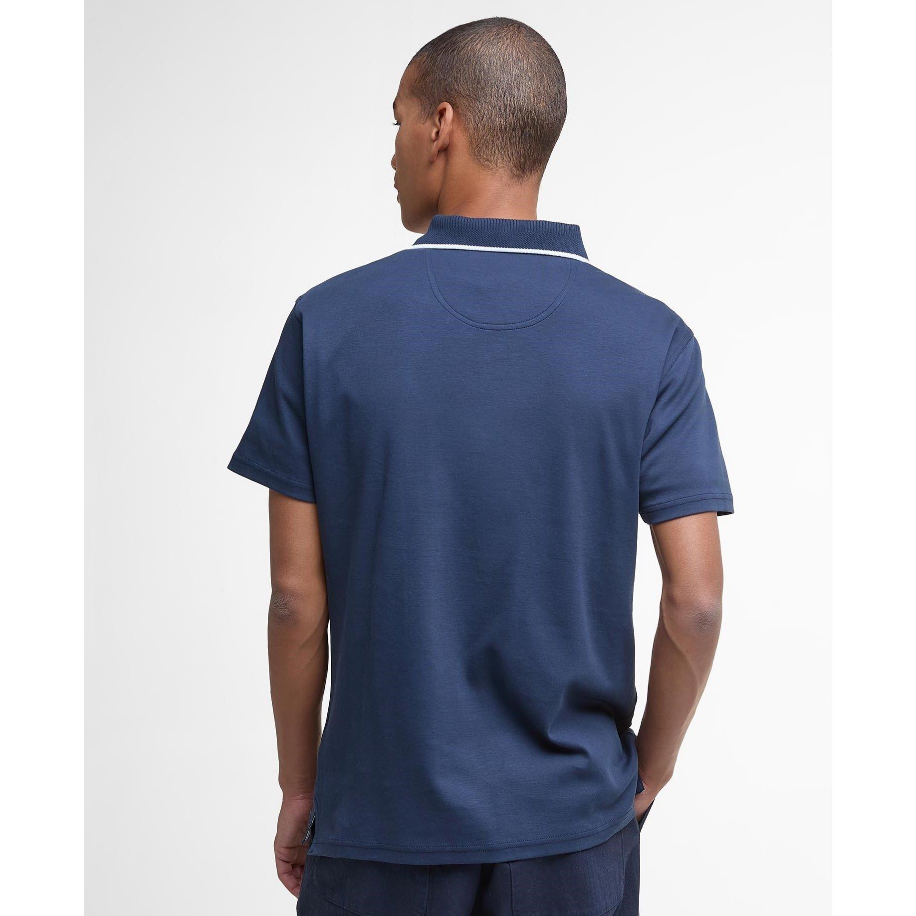 Navy NY91 - Barbour - Hackney Tailored Short-Sleeved Polo Shirt - 2