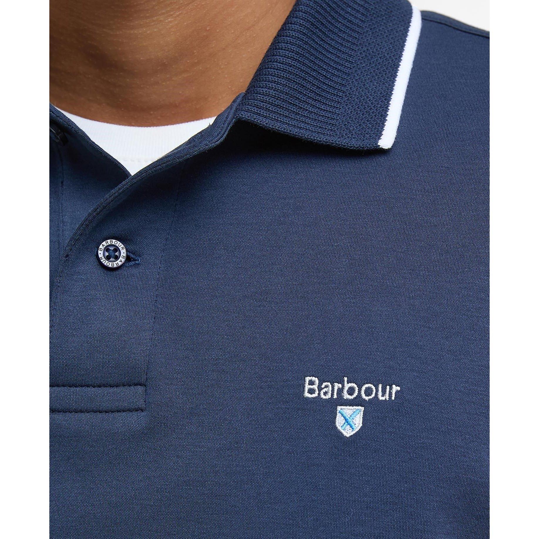 Navy NY91 - Barbour - Hackney Tailored Short-Sleeved Polo Shirt - 4