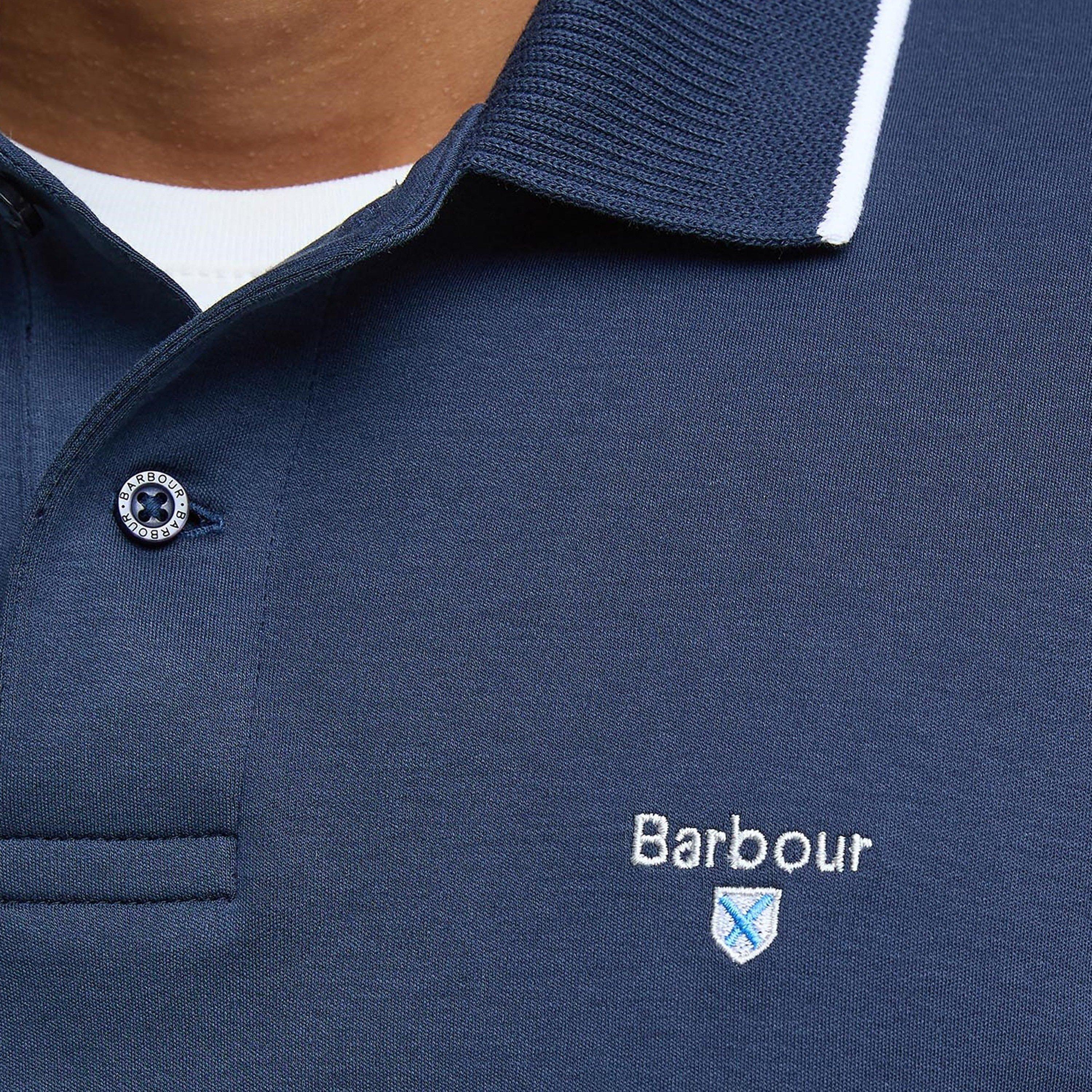 Navy NY91 - Barbour - Hackney Tailored Short-Sleeved Polo Shirt - 5