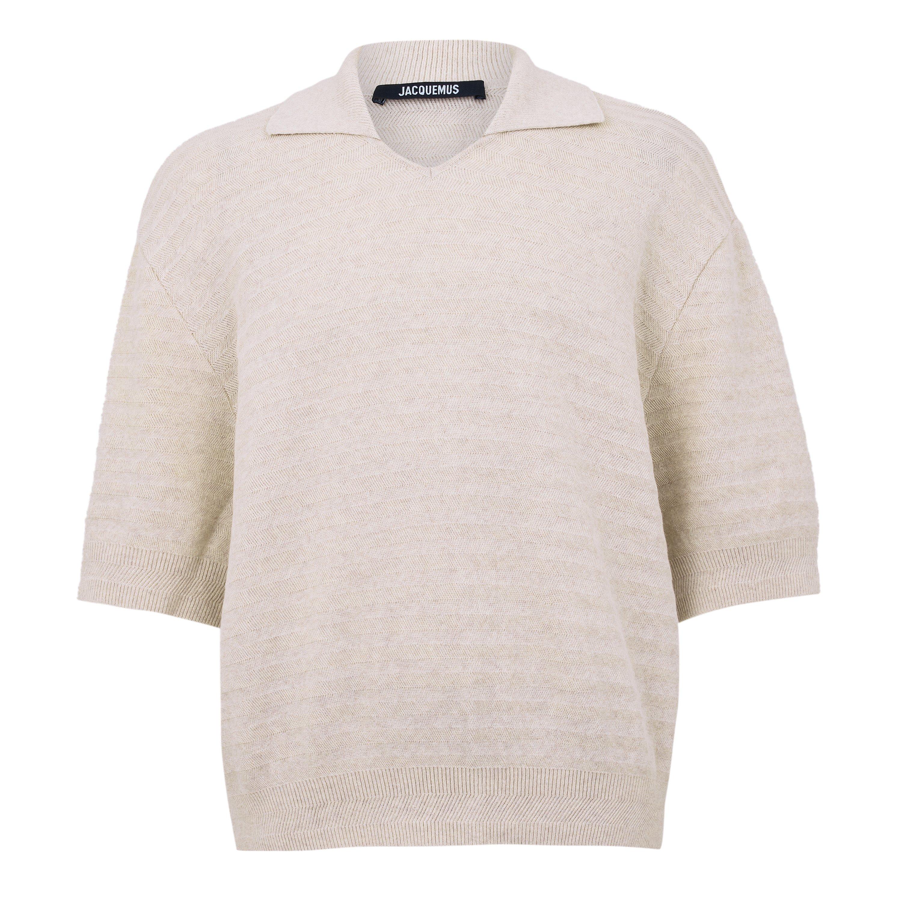 Jacquemus Men's Short Sleeve Polo Shirt - Beige - Large