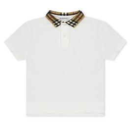 Burberry Check Collar Johane Polo Shirt Juniors