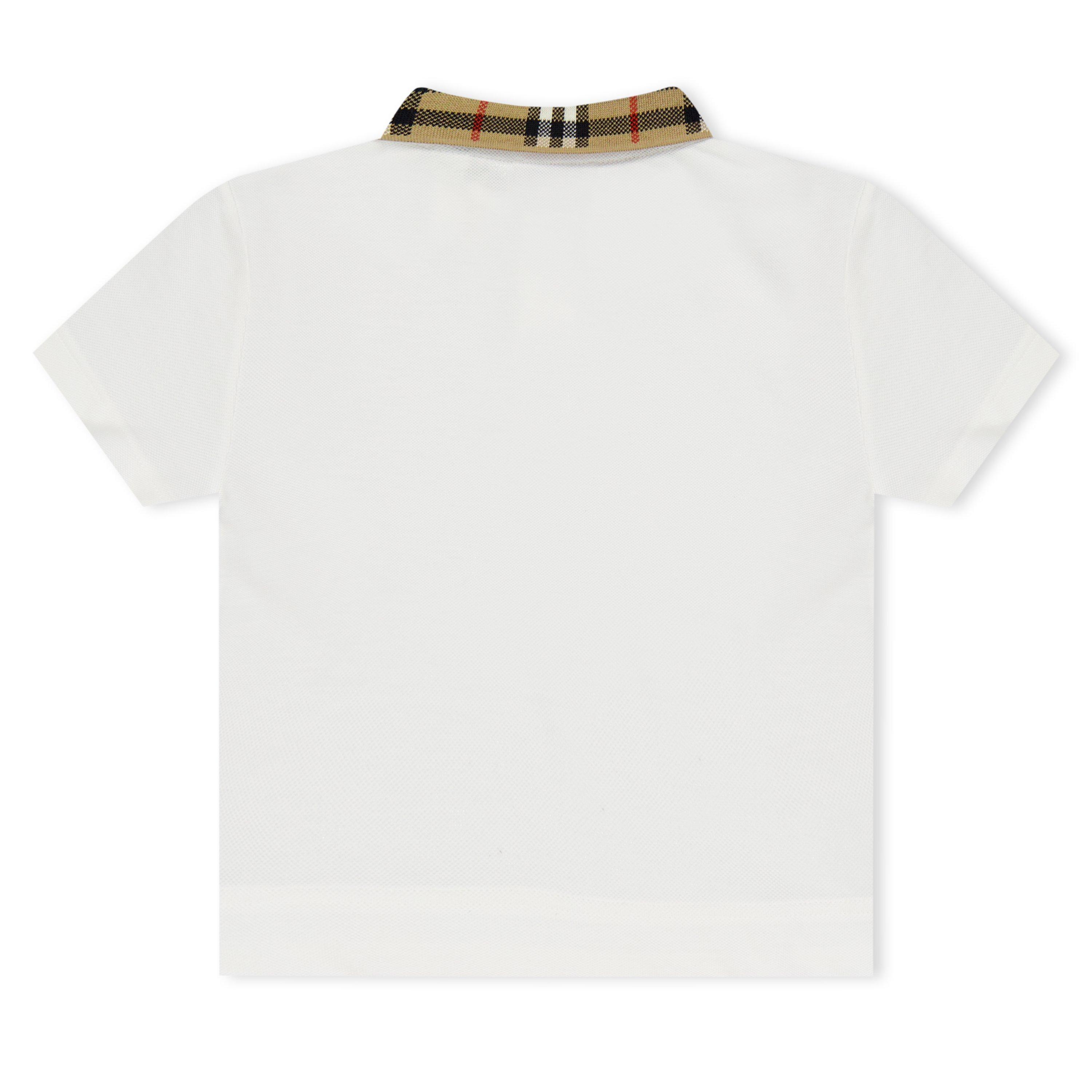 White A1464 - Burberry - Boys' Check Cotton Collar Johane Polo Shirt - 2