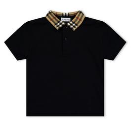 Burberry Check Collar Johane Polo Shirt Juniors