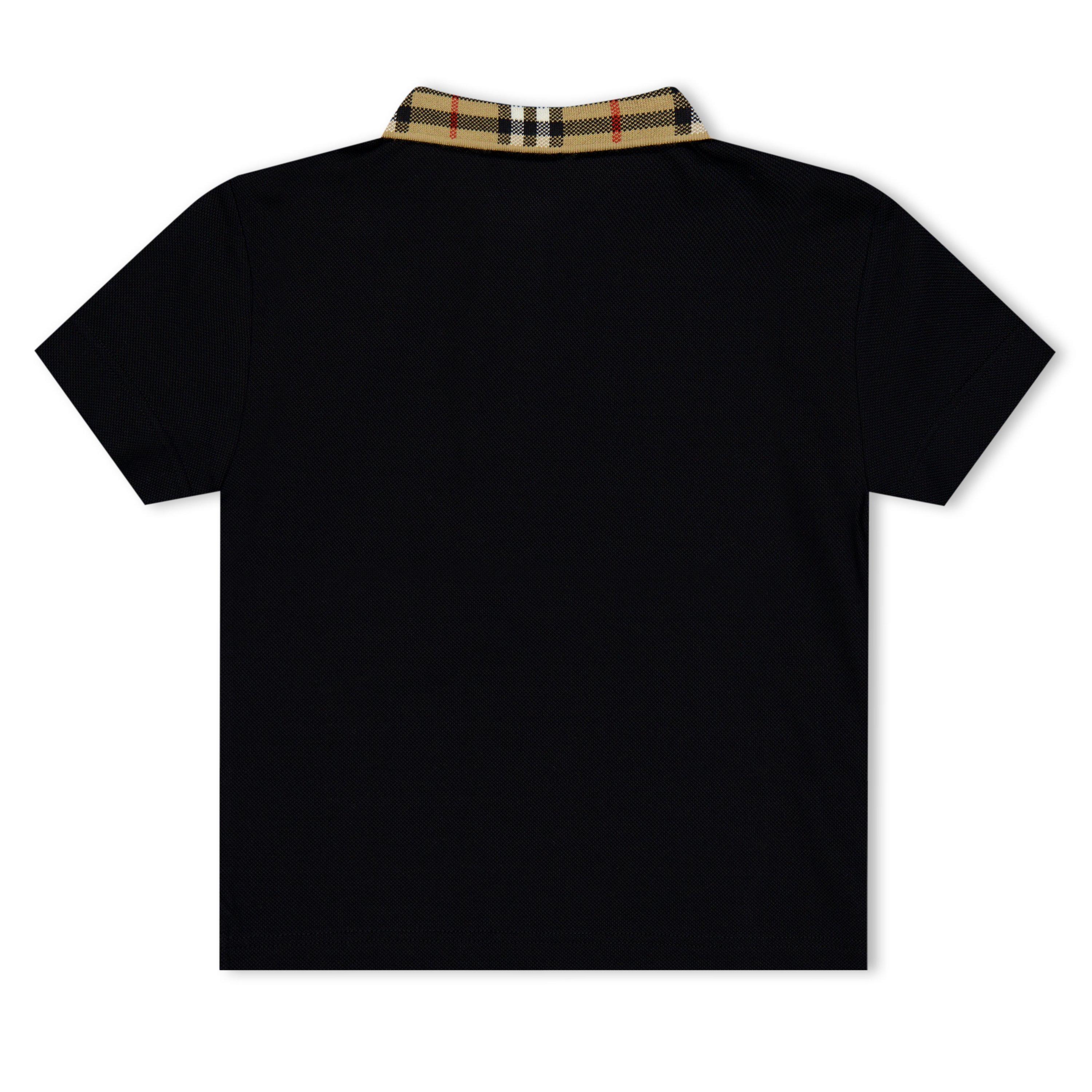 Black A1189 - Burberry - Boys' Check Cotton Collar Johane Polo Shirt - 2