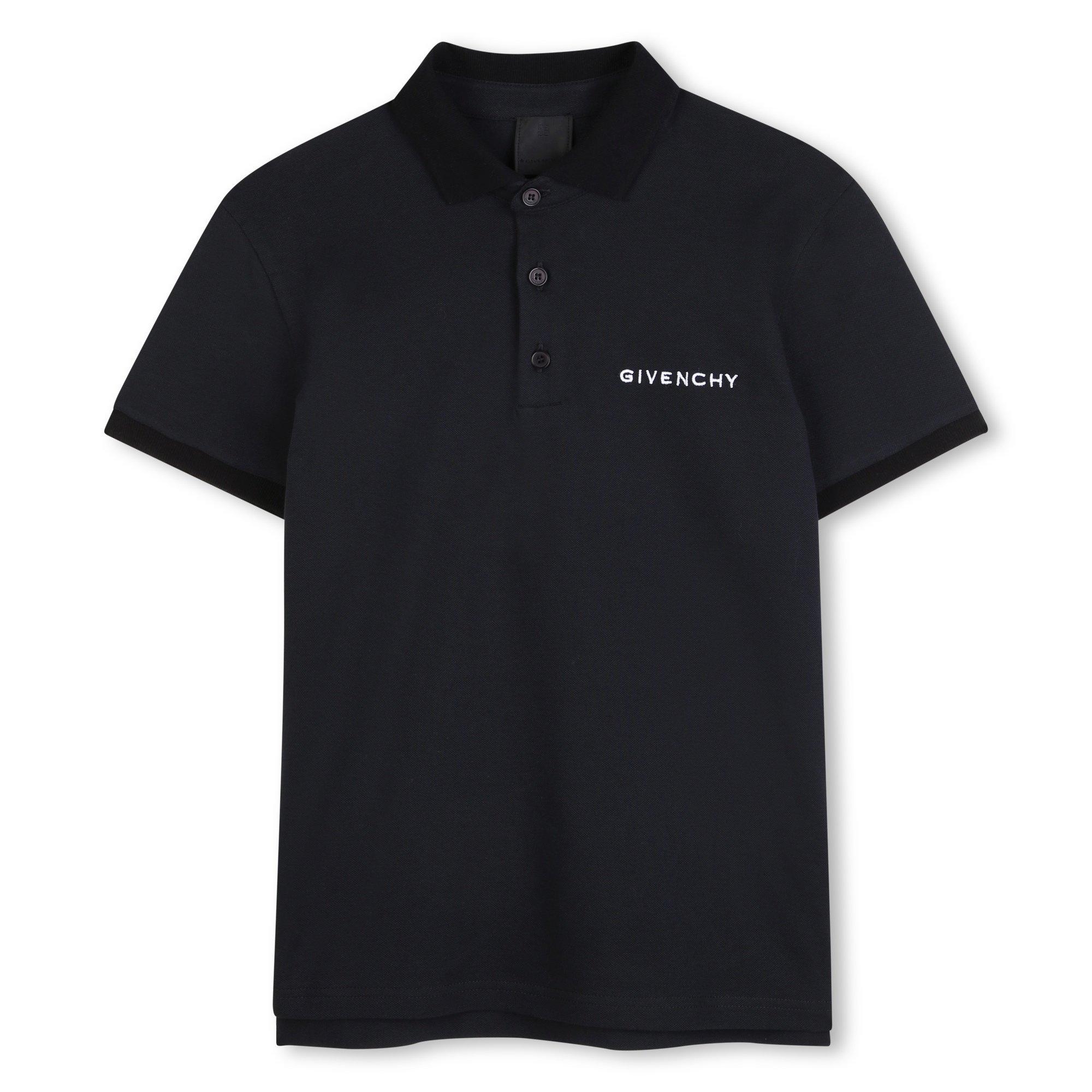 GIVENCHY Kids' Short Sleeve Polo Shirt - Black 09B - Size 12Y