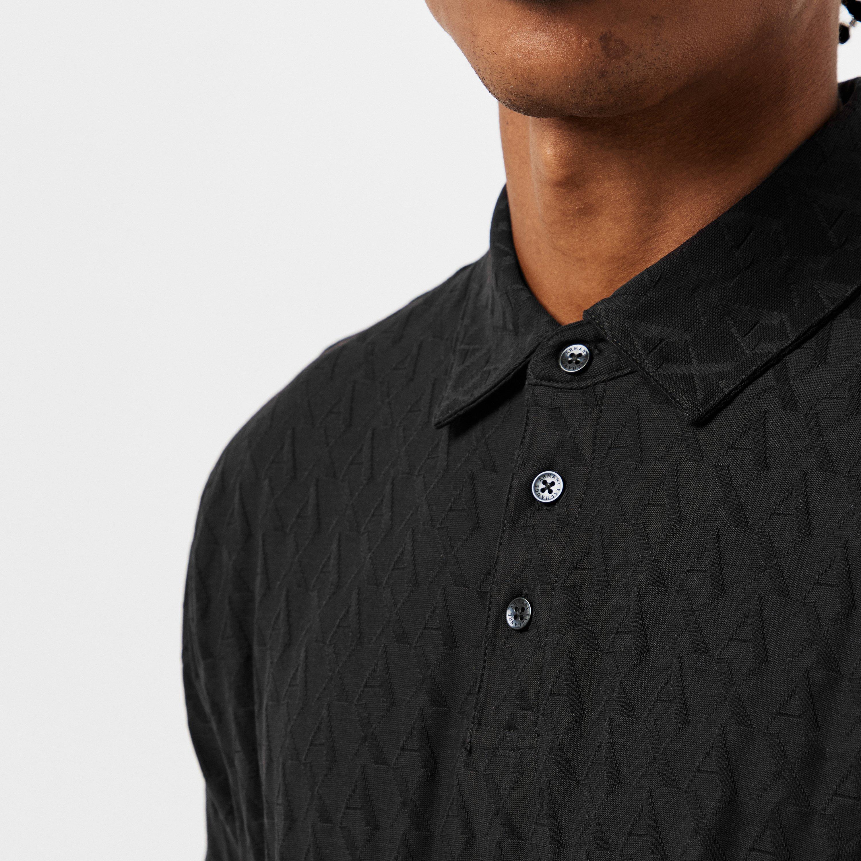 Black - Armani Exchange - Men's Short-Sleeve Polo Shirt - 5