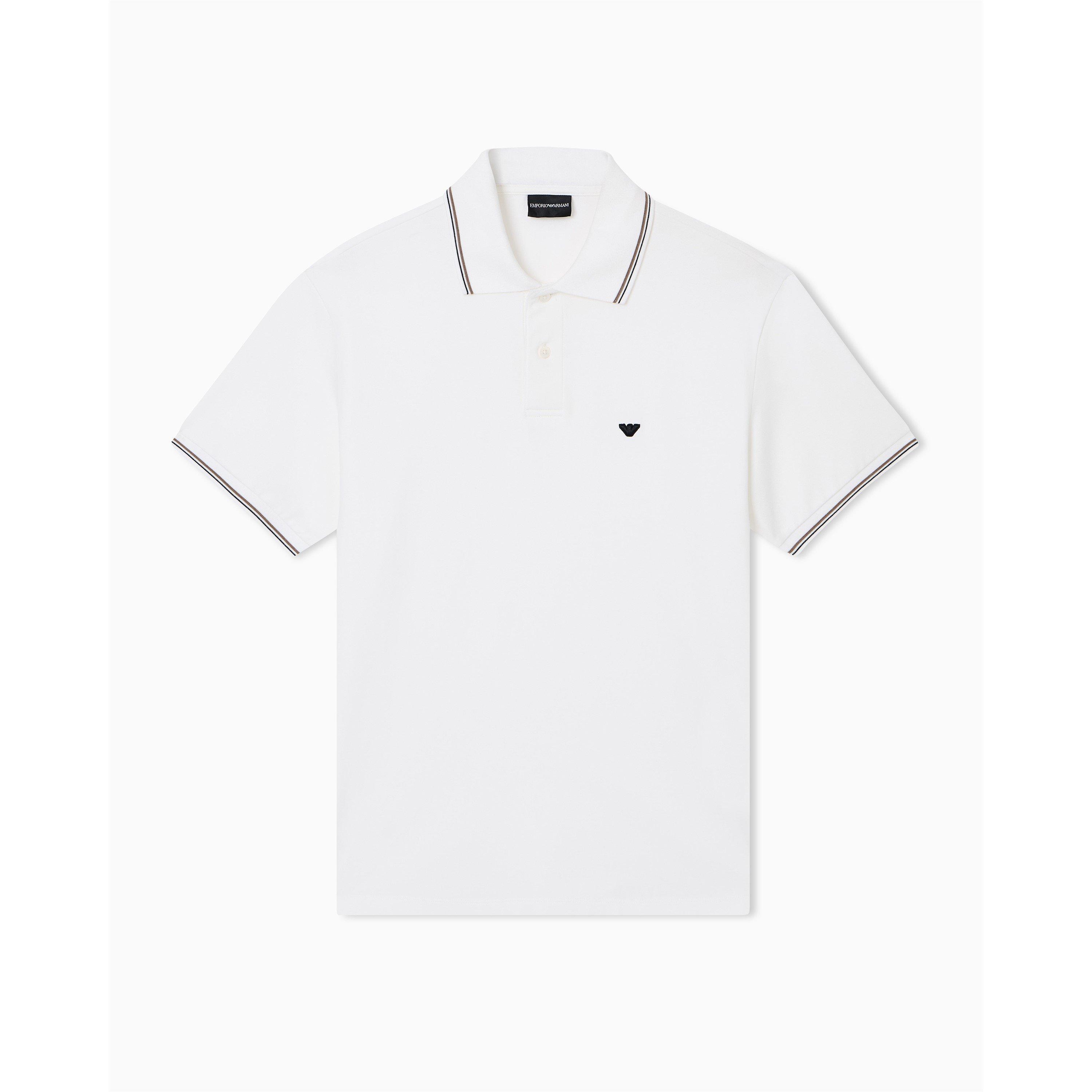 Emporio Armani Men's Short Sleeve Polo Shirt - Off White - 2XL