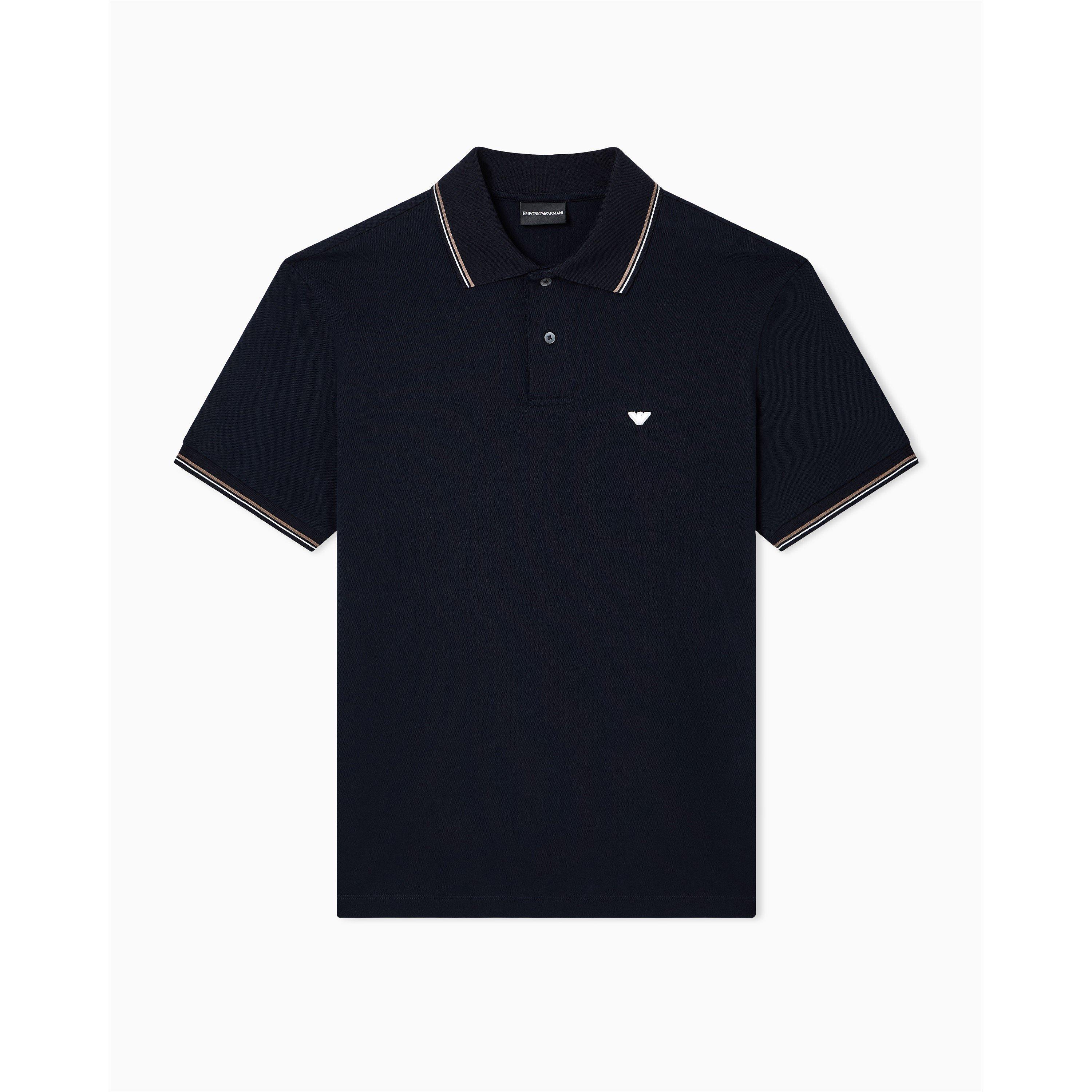 Emporio Armani Men's Short Sleeve Polo Shirt - Blue Navy - Size 2XL