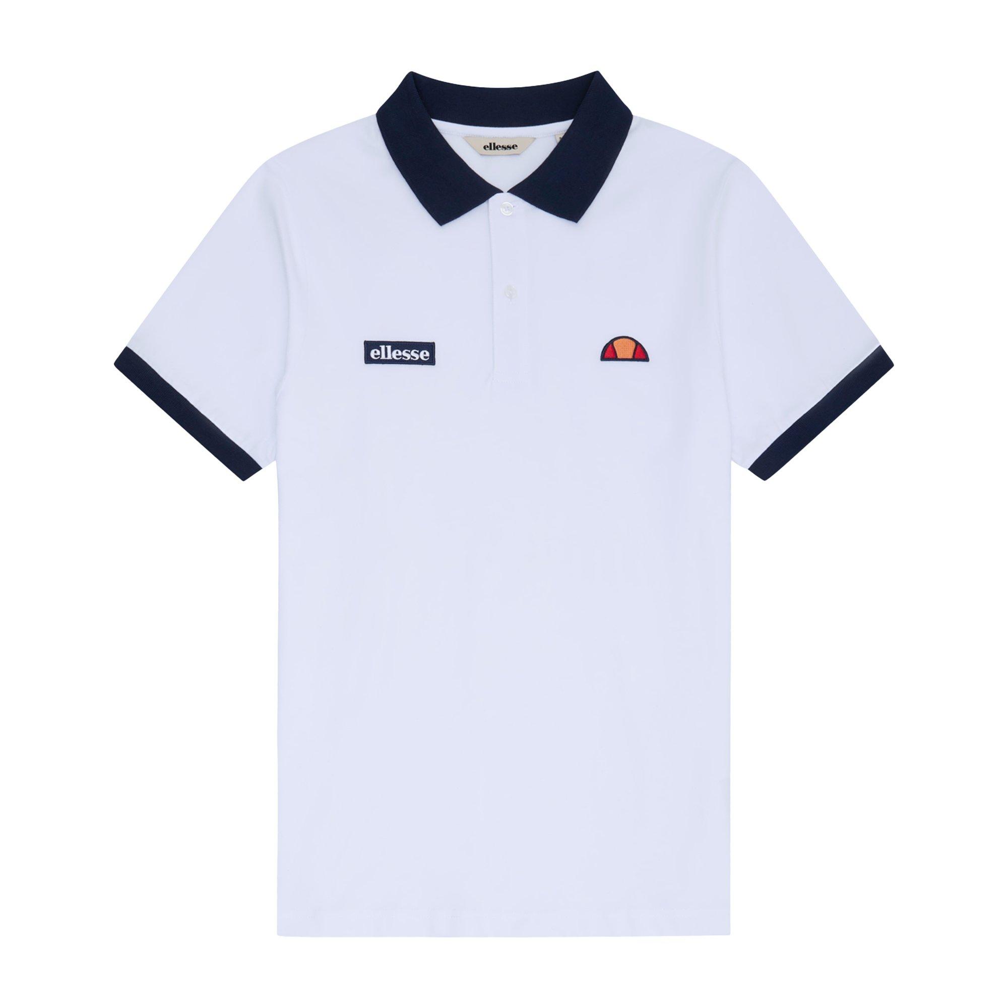 Ellesse Men's Short Sleeve Polo Shirt - White/Navy - Small