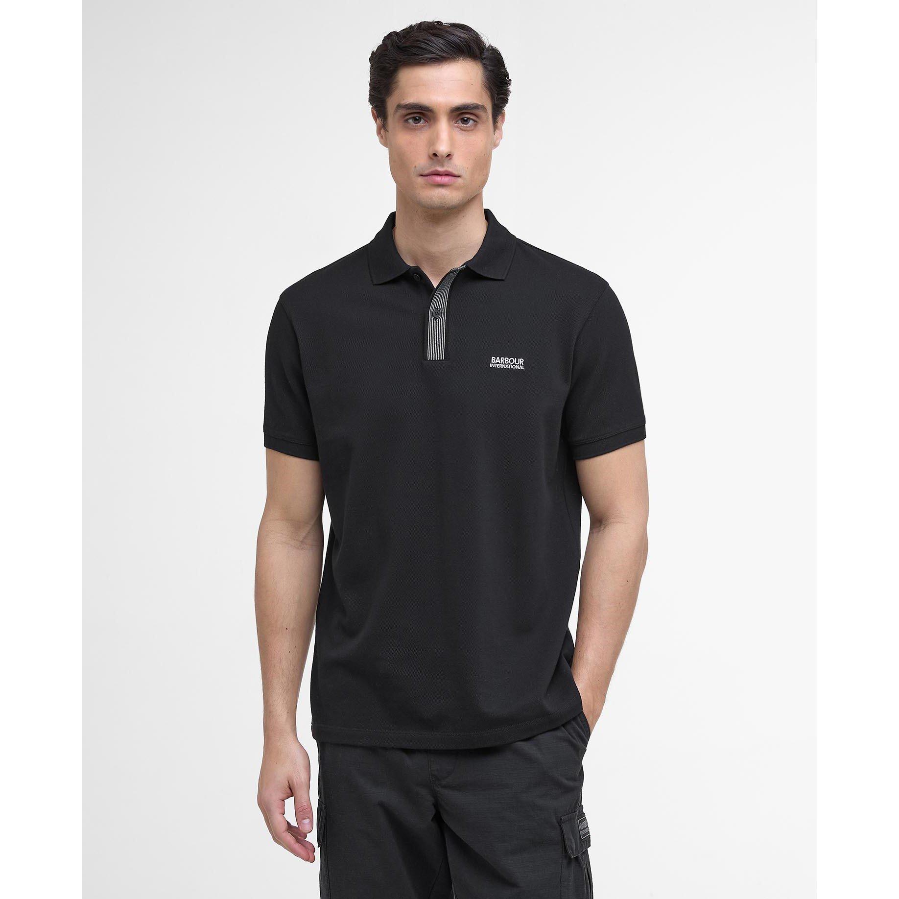 Black BK11 - Barbour International - Baynes Polo Shirt - 2
