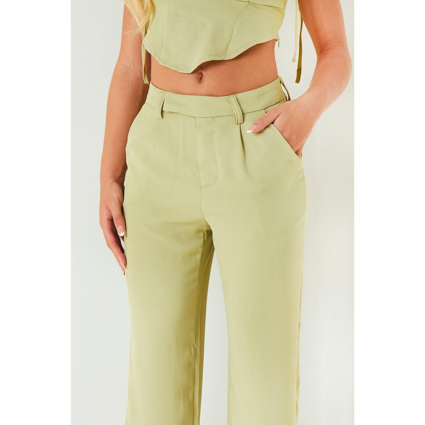 Sage - Missy Empire - Straight Leg Trousers - 4