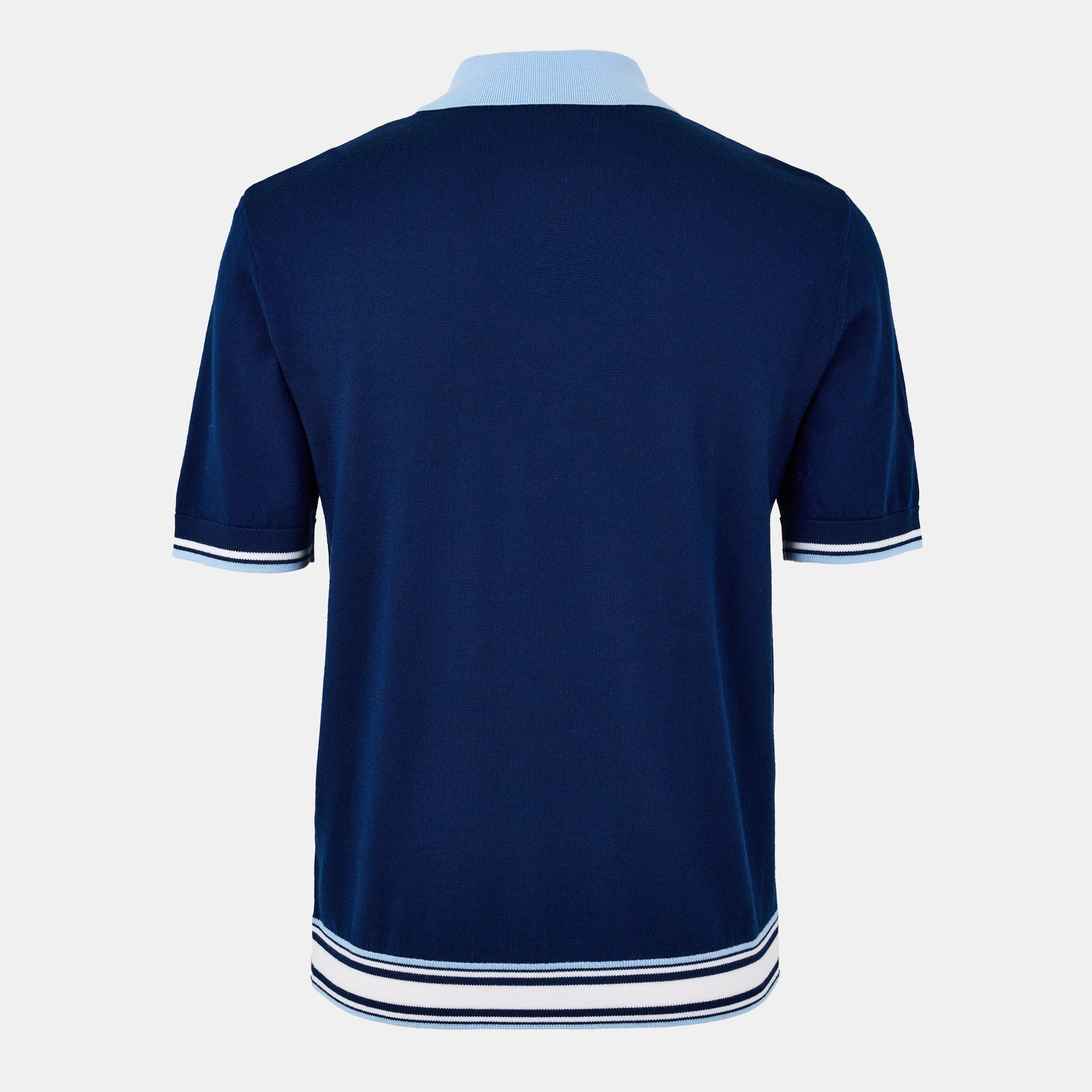 Blue - Casablanca - Men's Casa Merino Short-Sleeve Polo Shirt - 2