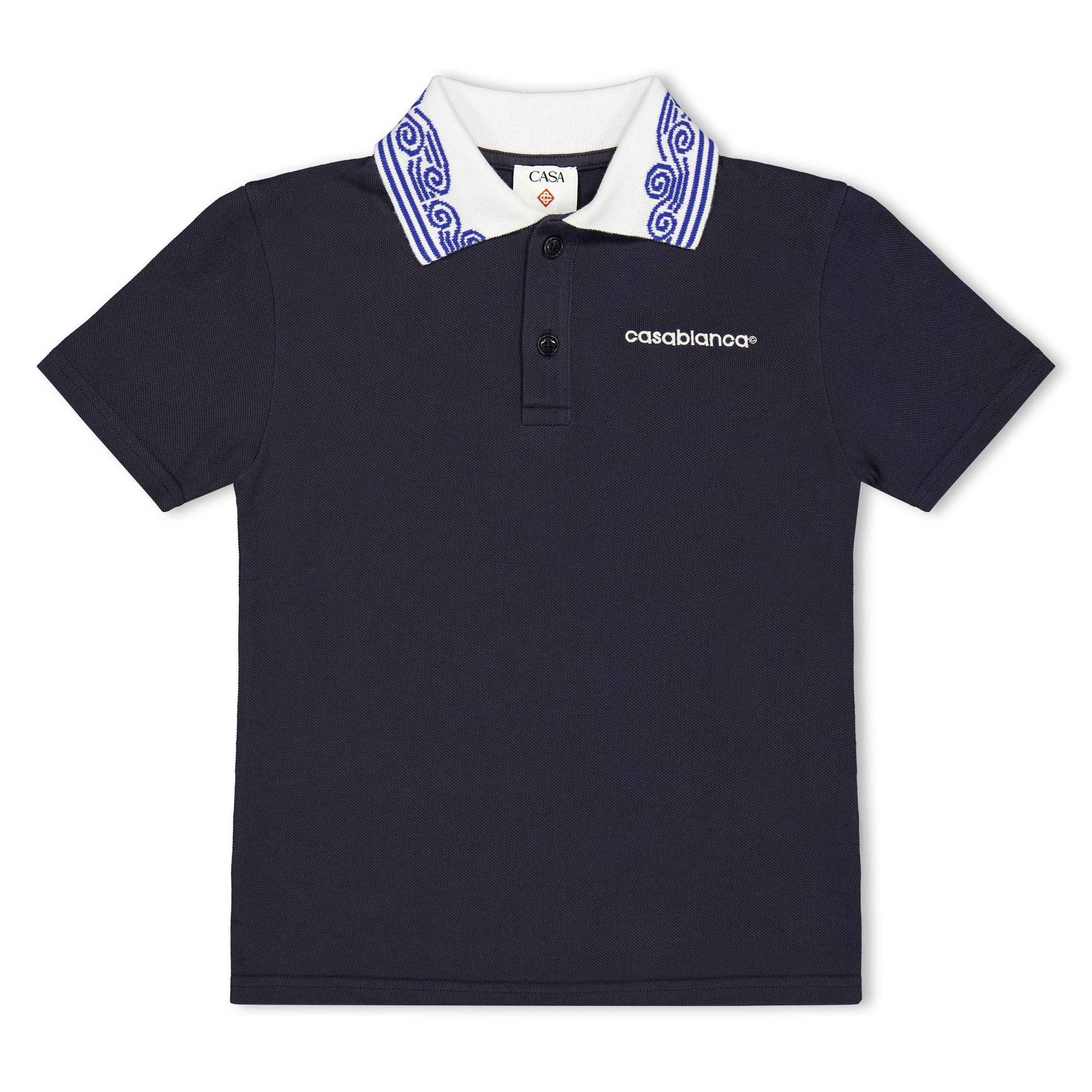 Casablanca Casa Waves Collr Pol Jn63 - Navy - Size 11-12Y
