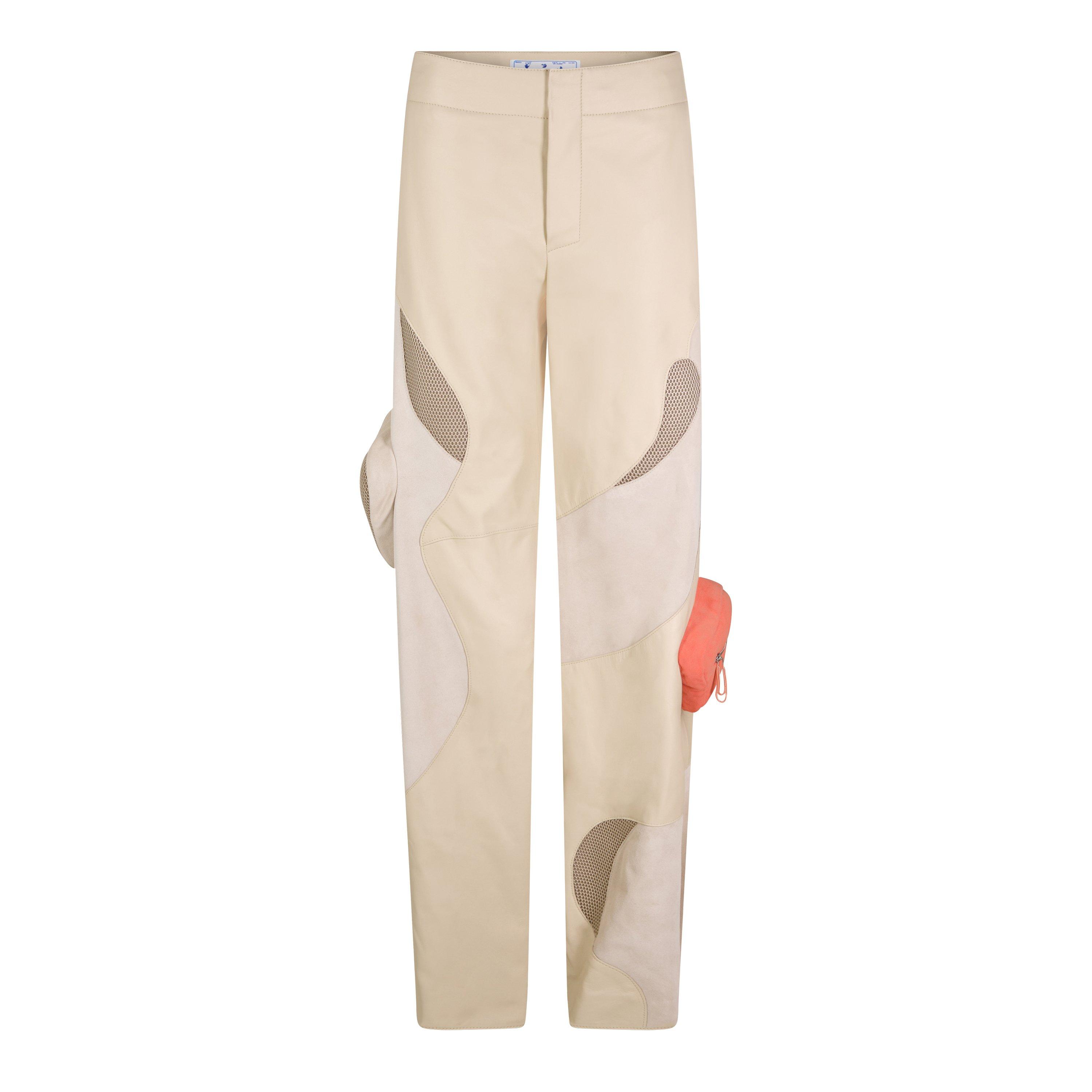 Beige - Off White - Women's Candle Edge Straight Leg Trousers - 1