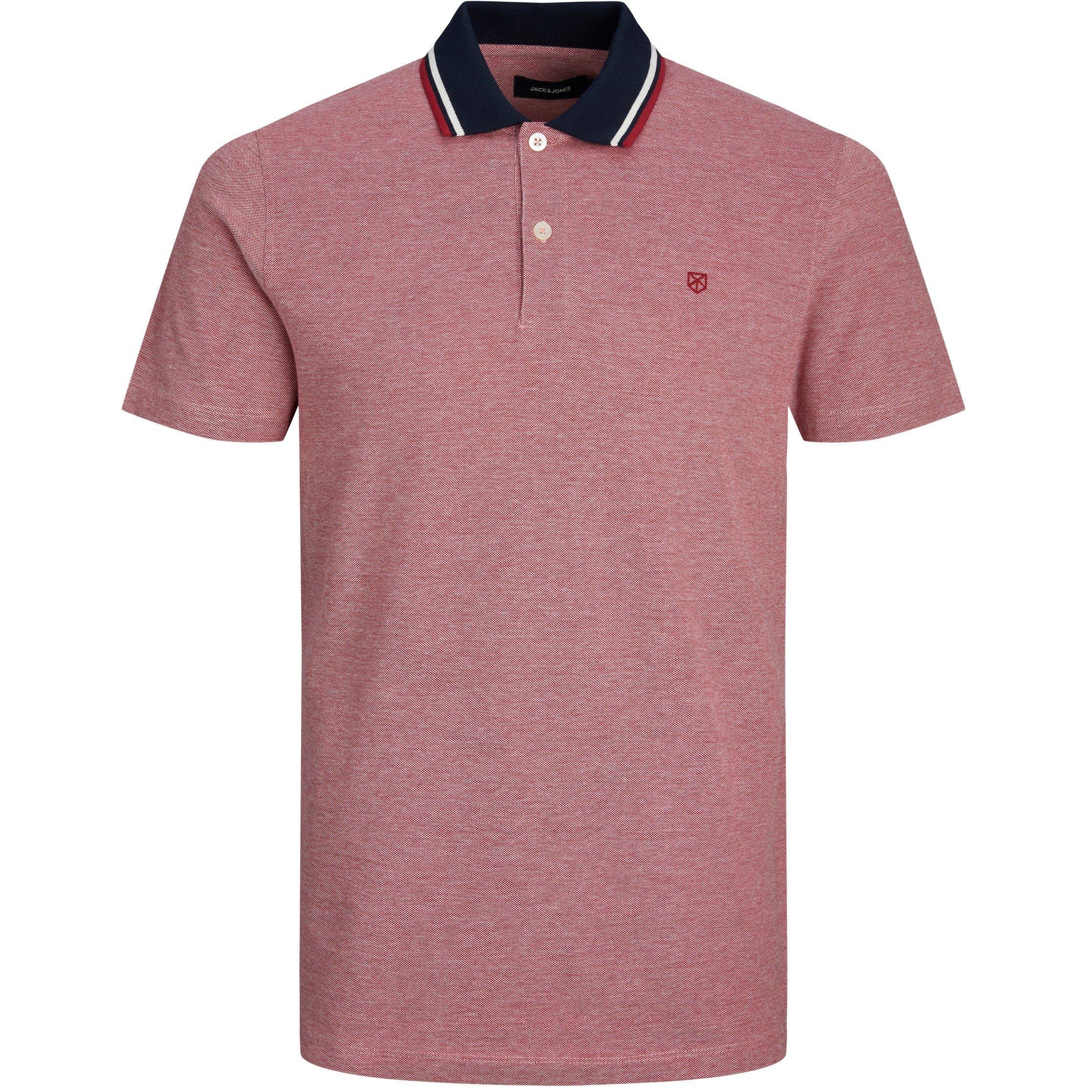 Jack And Jones Men's Paulos Short-Sleeve Polo Shirt - Rio Red - S