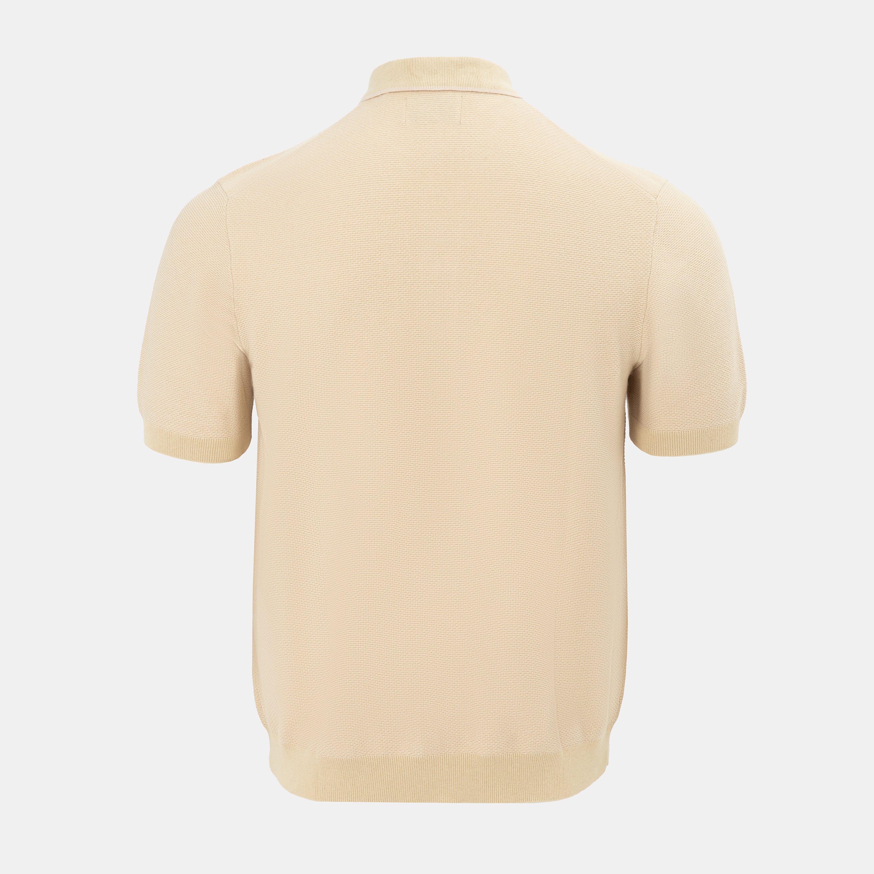 Beige - Firetrap - Short Sleeve Knit Polo Shirts Cardigan - 2