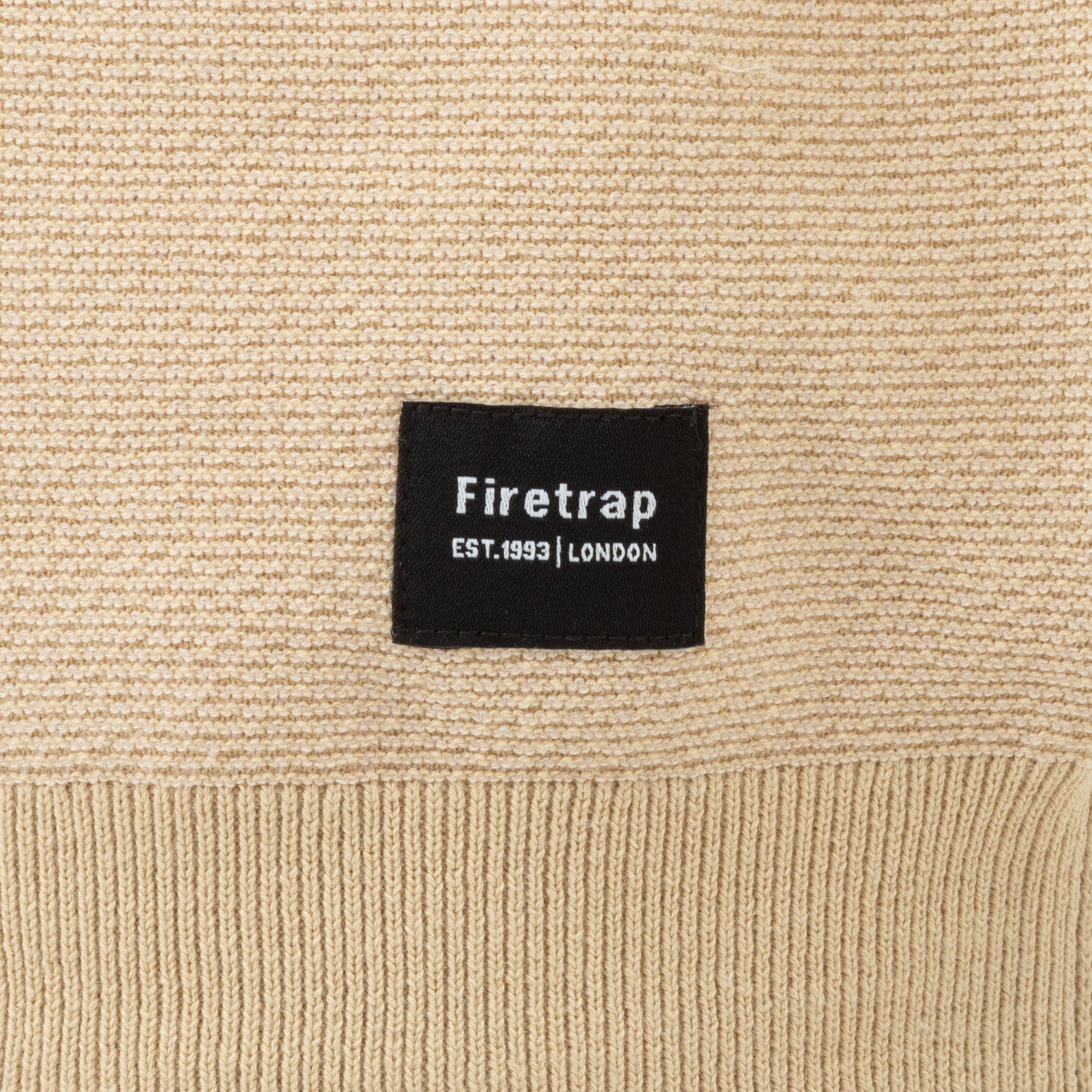 Beige - Firetrap - Short Sleeve Knit Polo Shirts Cardigan - 4