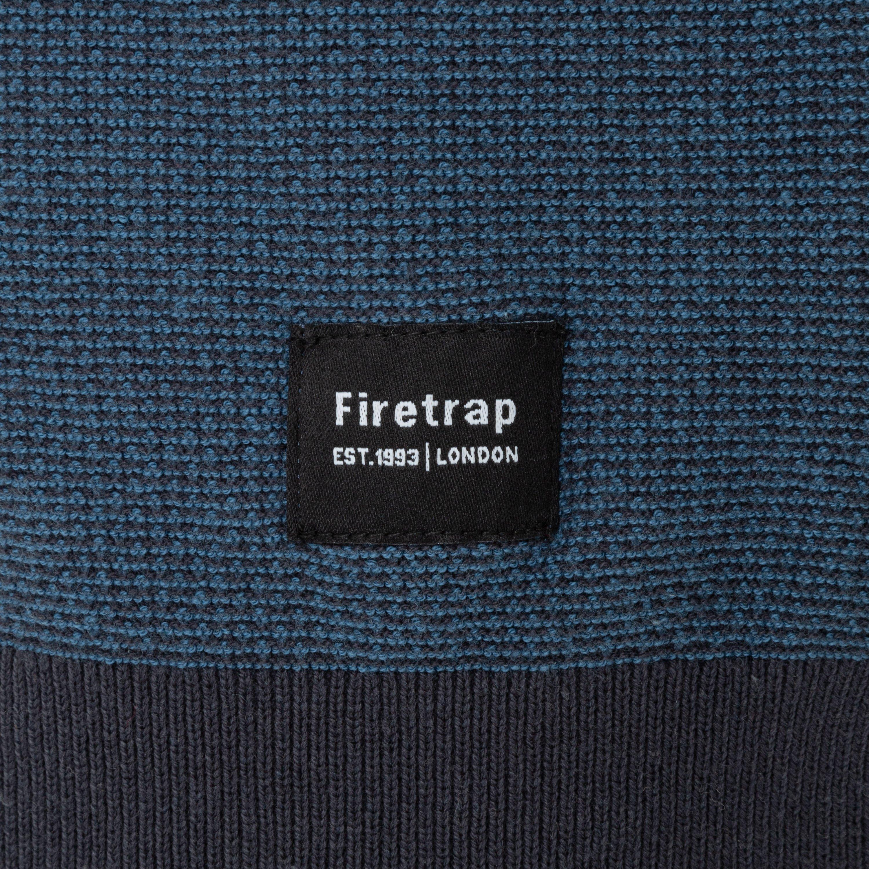 Navy - Firetrap - Short Sleeve Knit Polo Shirts Cardigan - 4