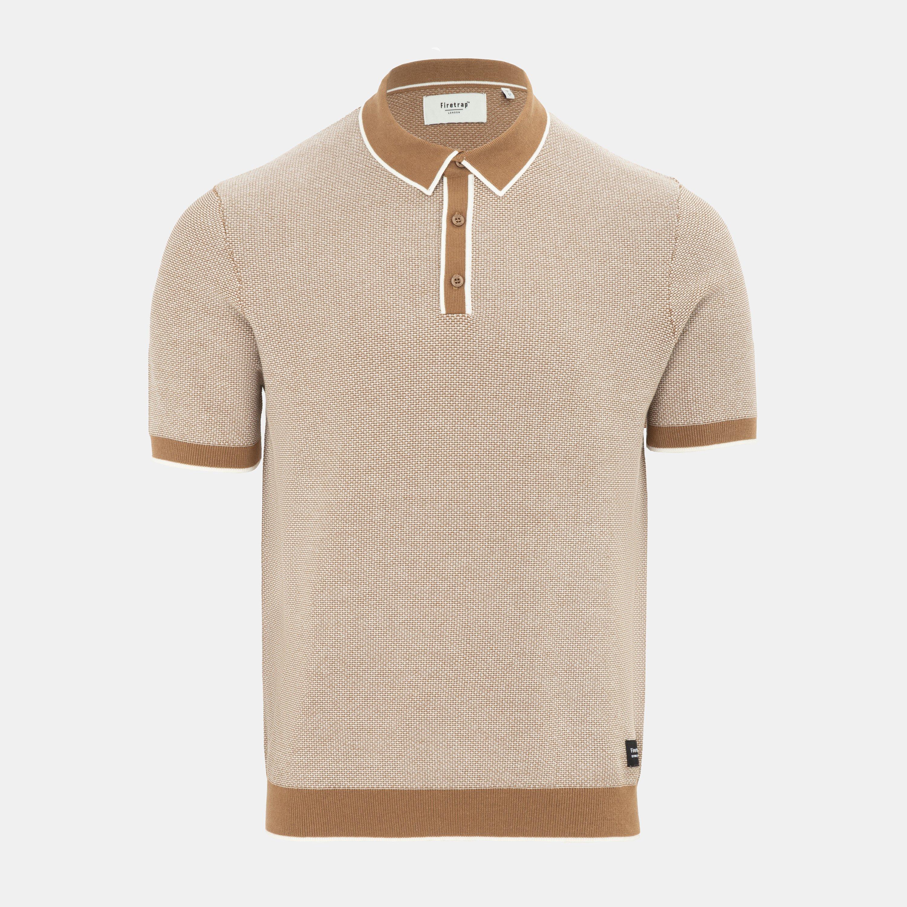 Firetrap quarter Short Sleeve Ribbed Knit Button Polo Men