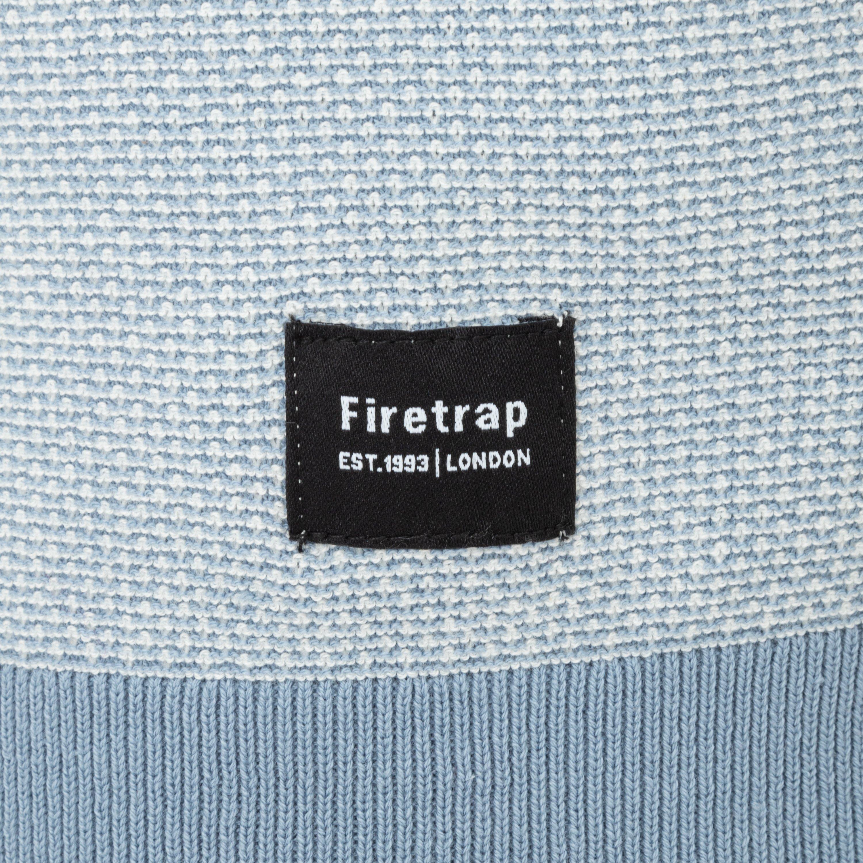 Light Blue - Firetrap - quarter Short Sleeve Ribbed Knit Button Polo Men - 4