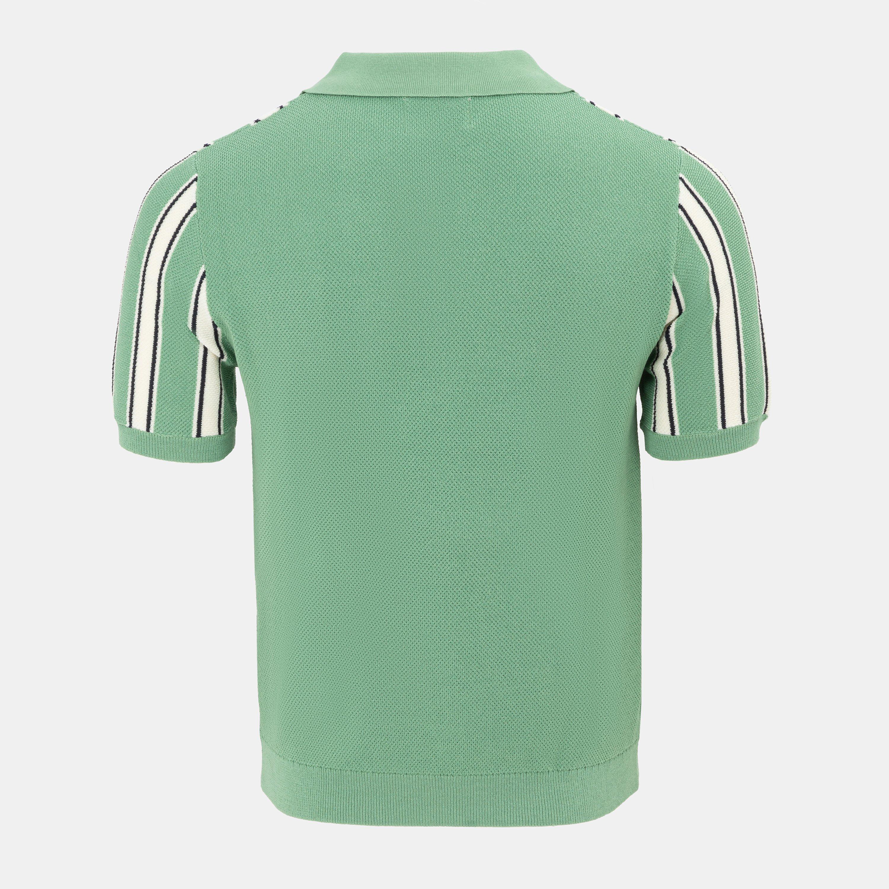 Green/Beige - Firetrap - Polo Striped Classic Collared T Shirt - 2