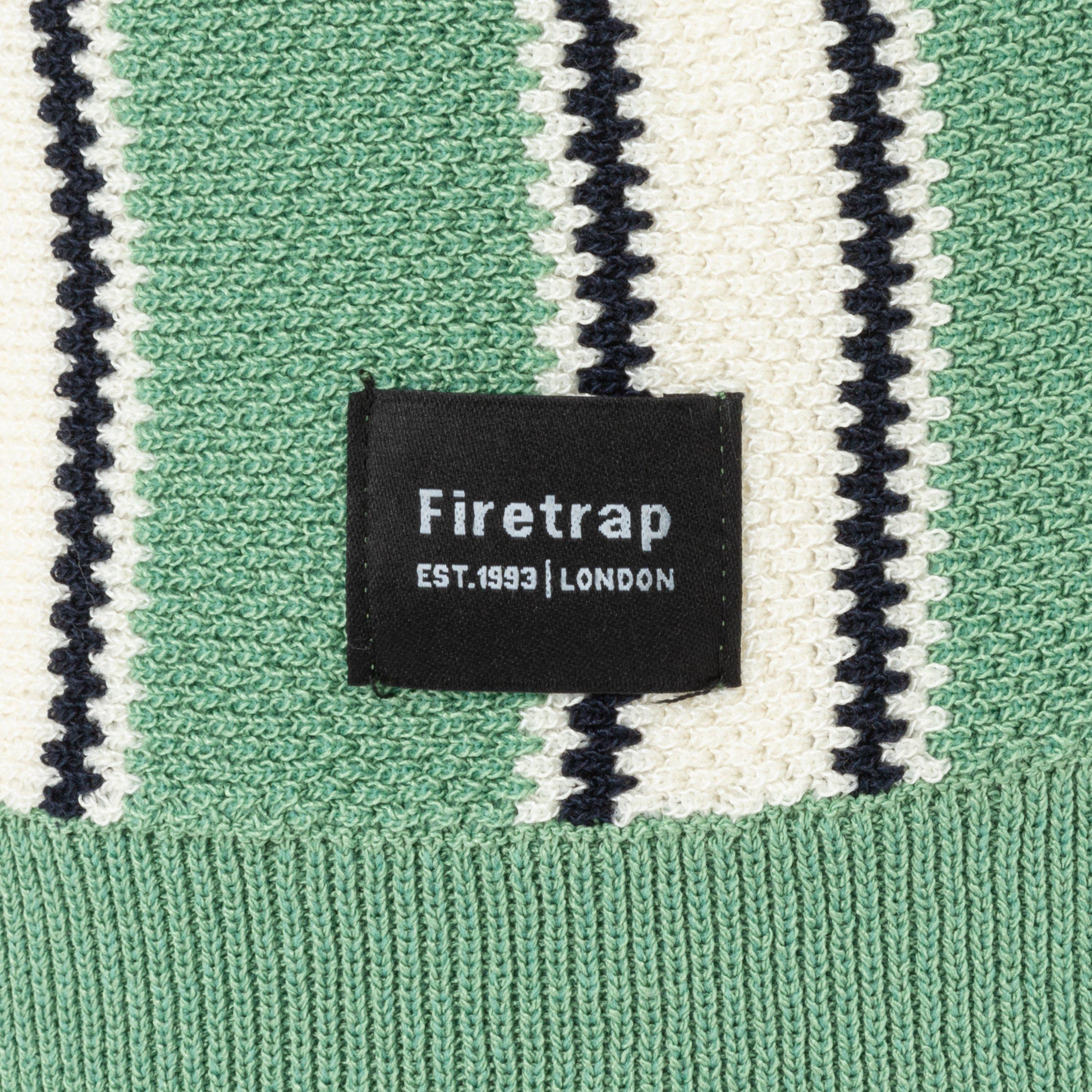 Green/Beige - Firetrap - Polo Striped Classic Collared T Shirt - 4