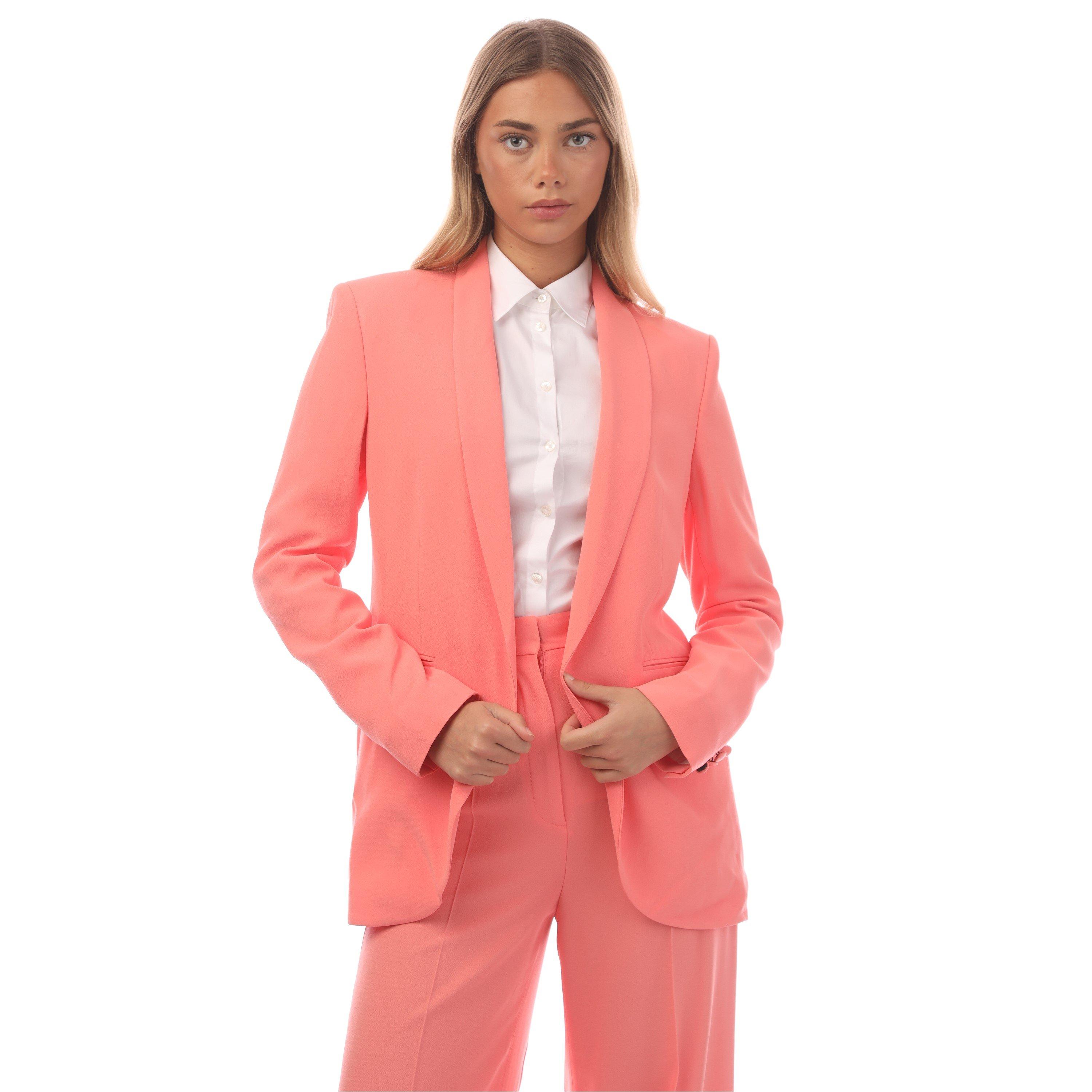 Coral Pink - Boss - Women's Tikela Straight Leg Trousers, Straight Leg Design - 1