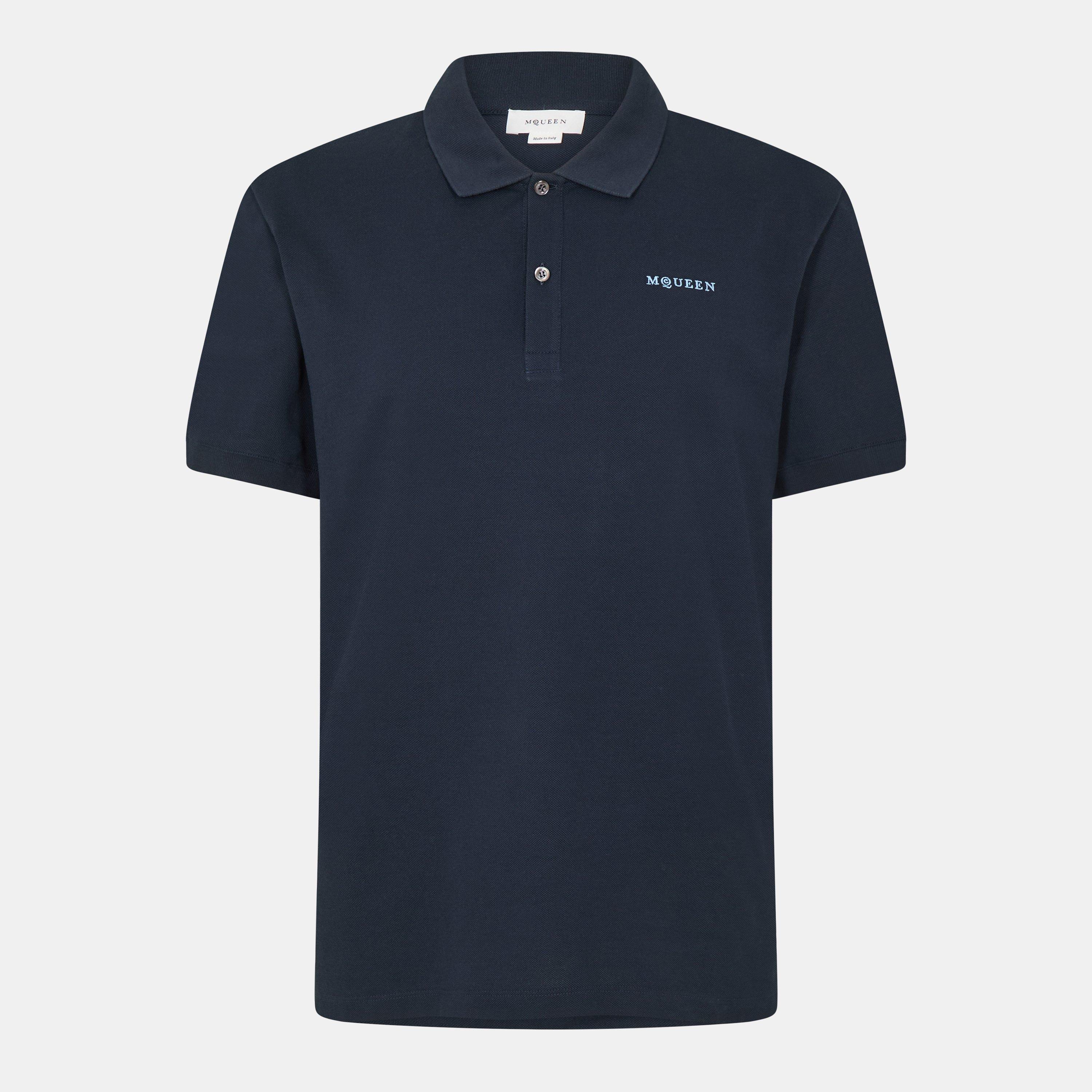 Navy - Alexander McQueen - Men's Short Sleeve Polo Shirt - 1