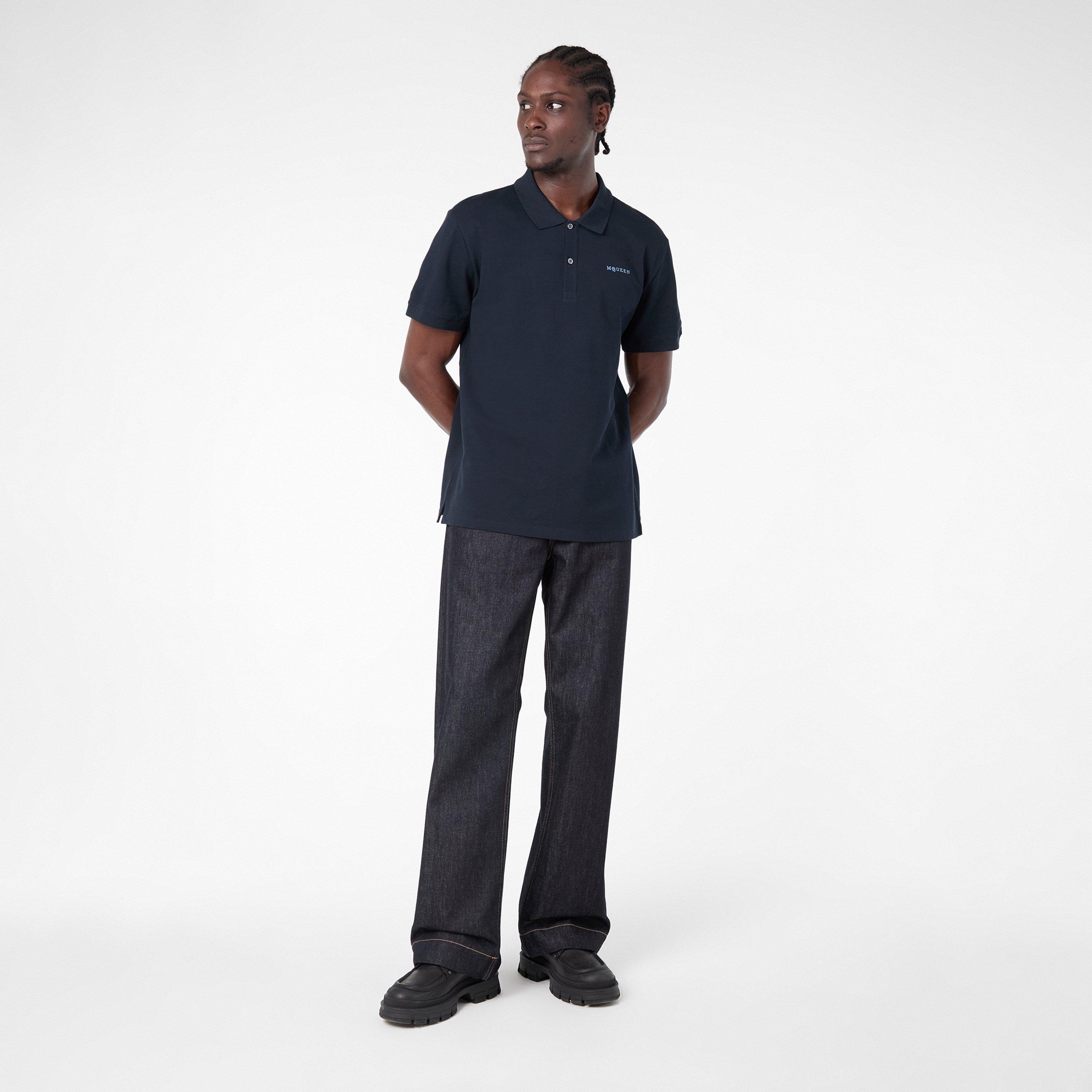 Navy - Alexander McQueen - Men's Short-Sleeve Polo - 6