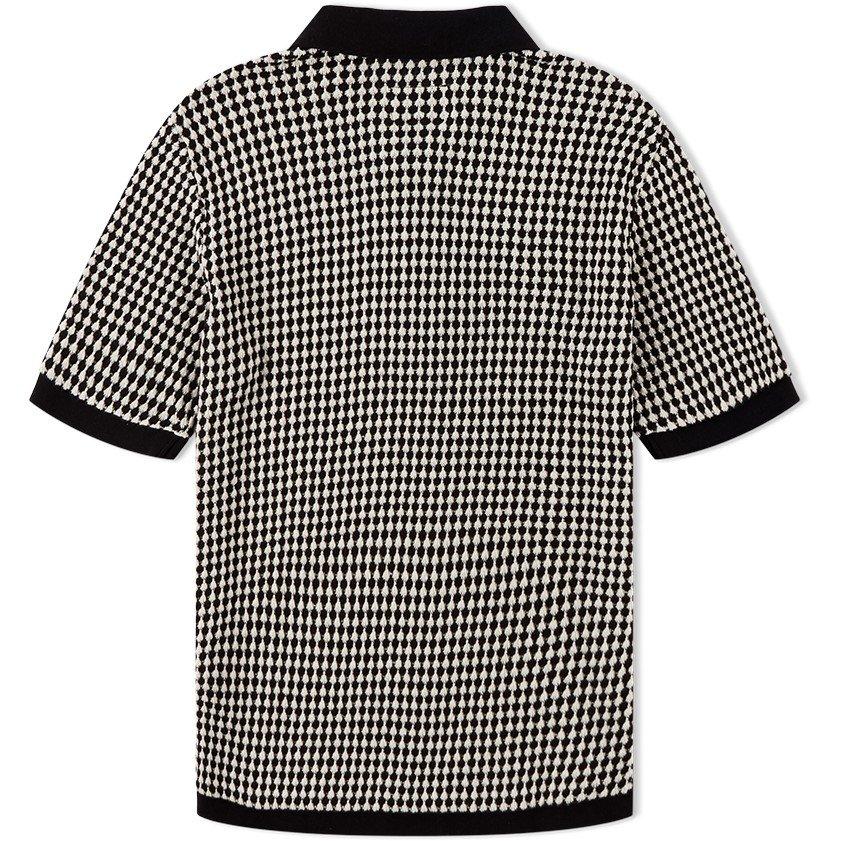 Black/Ecru 992 - Albam - Men's Short-Sleeve Zipped Collar Polo Shirt - 2