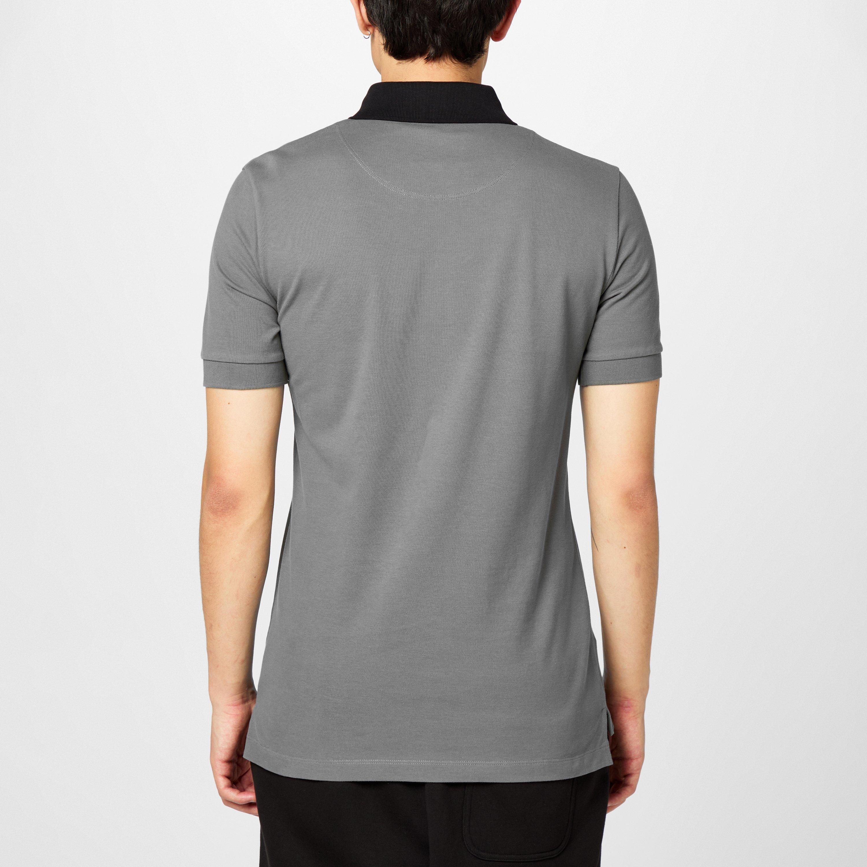 Grey Black - Vivienne Westwood - Men's Plain Cotton Contrasting Collar Polo Shirt - 4