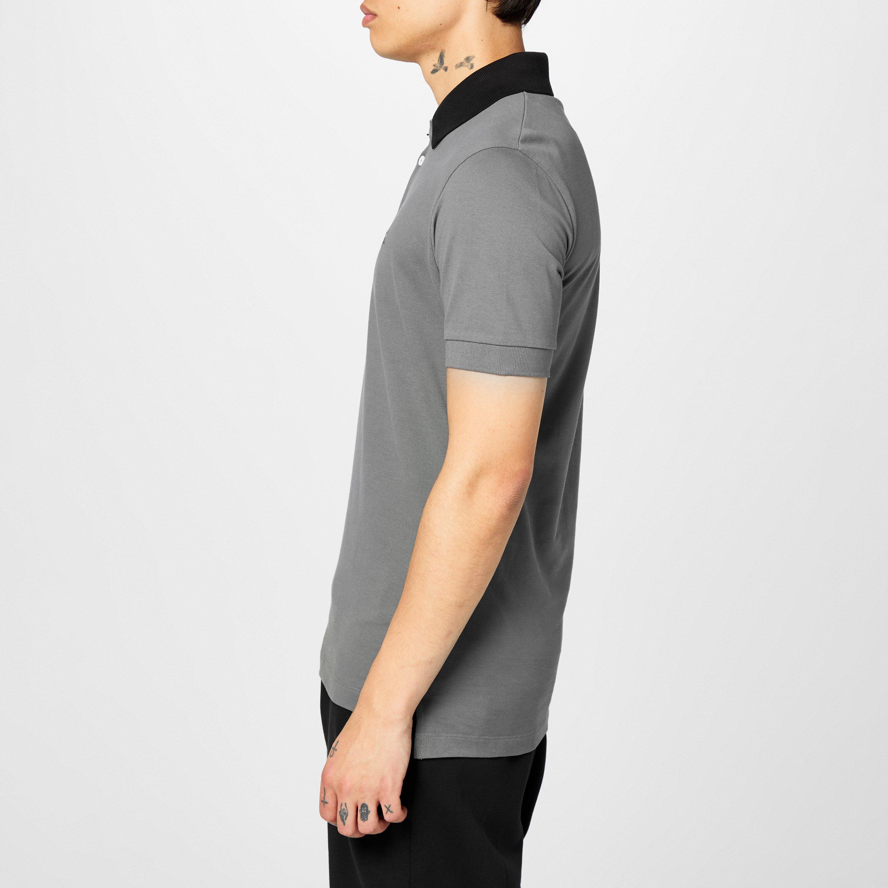 Grey Black - Vivienne Westwood - Men's Plain Cotton Contrasting Collar Polo Shirt - 5