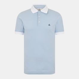 Vivienne Westwood MenS Plain Cotton Contrasting Collar Polo Shirt