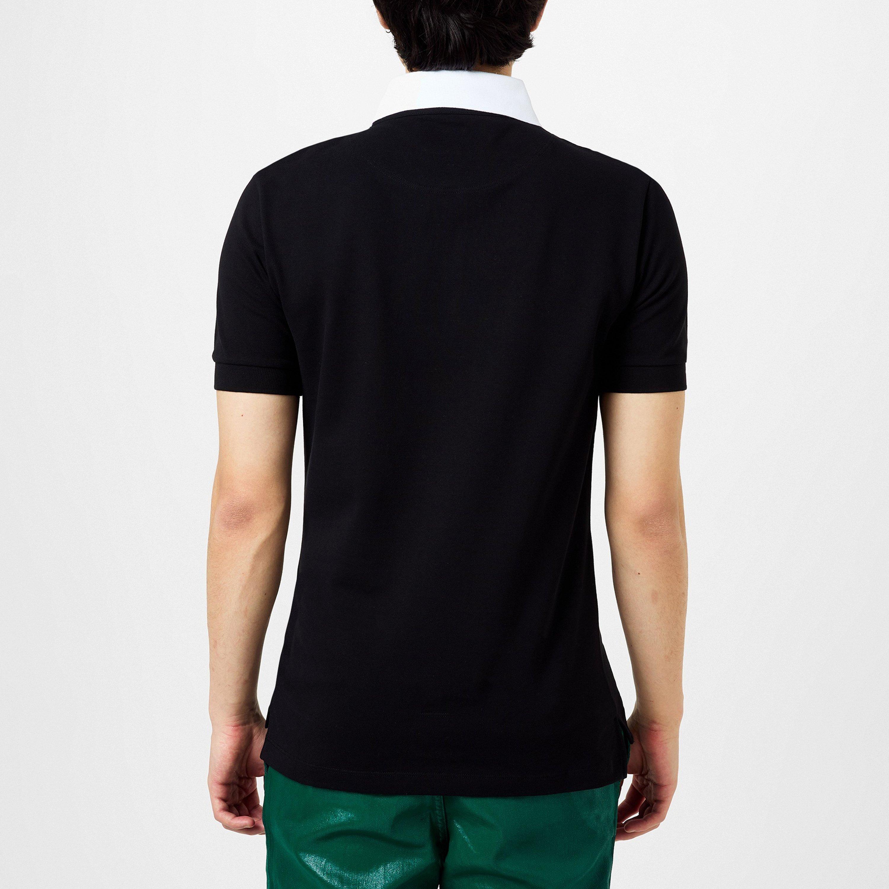 Black White - Vivienne Westwood - Men's Plain Cotton Contrasting Collar Polo Shirt - 4
