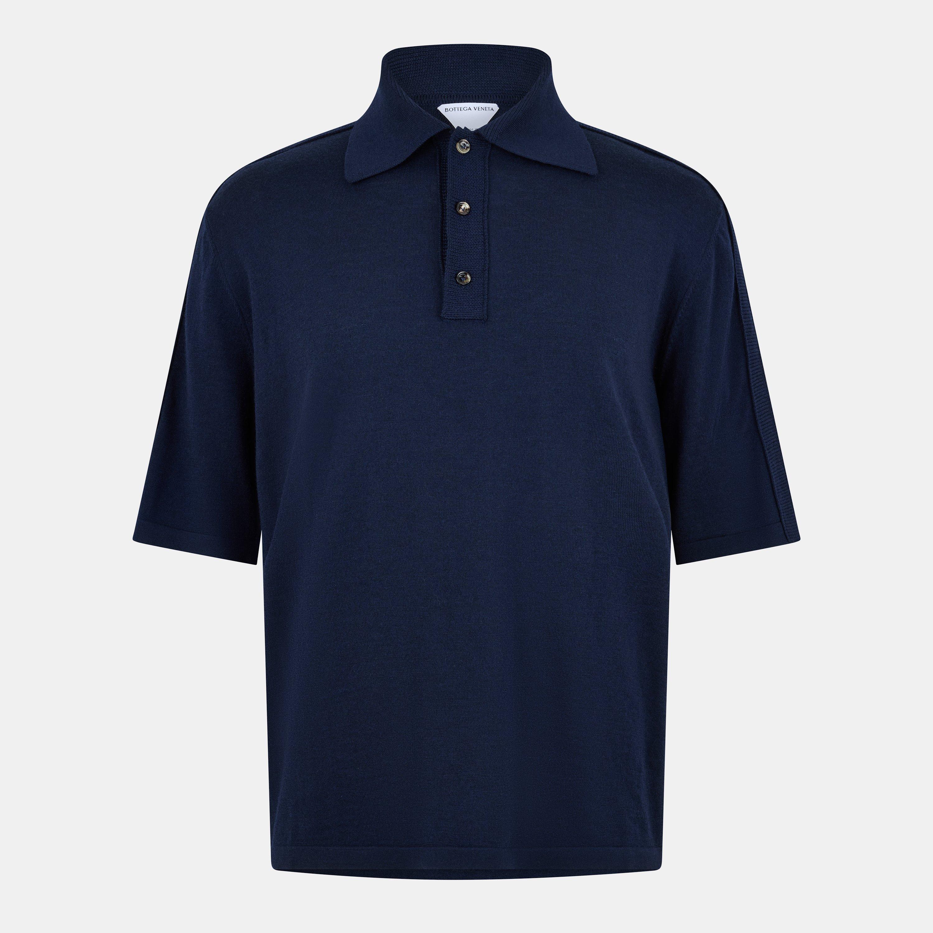 Bottega Veneta Wool Polo - Midnight Blue - M