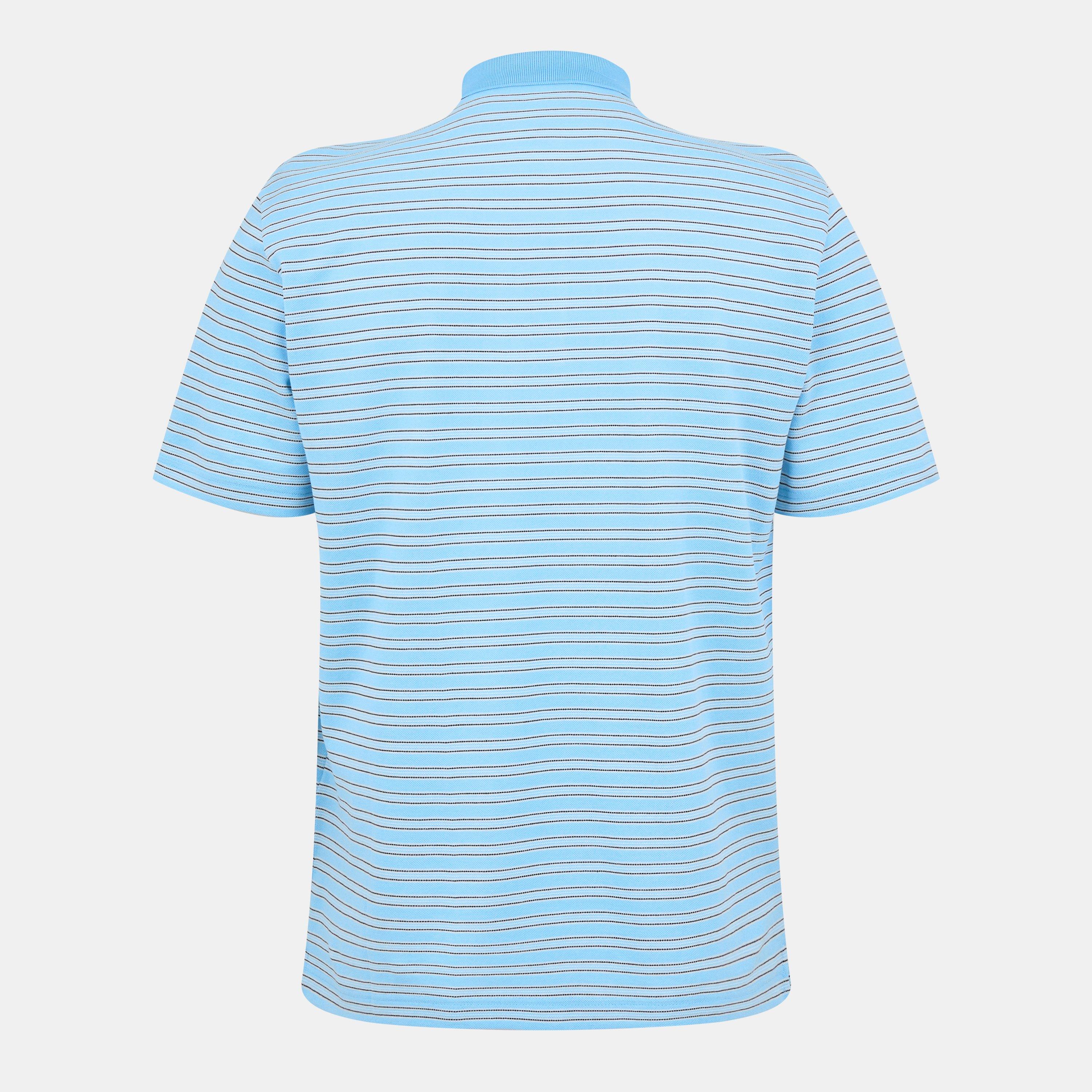 Blue - Prada - Men's Striped Cotton Short-Sleeve Polo Shirt - 2