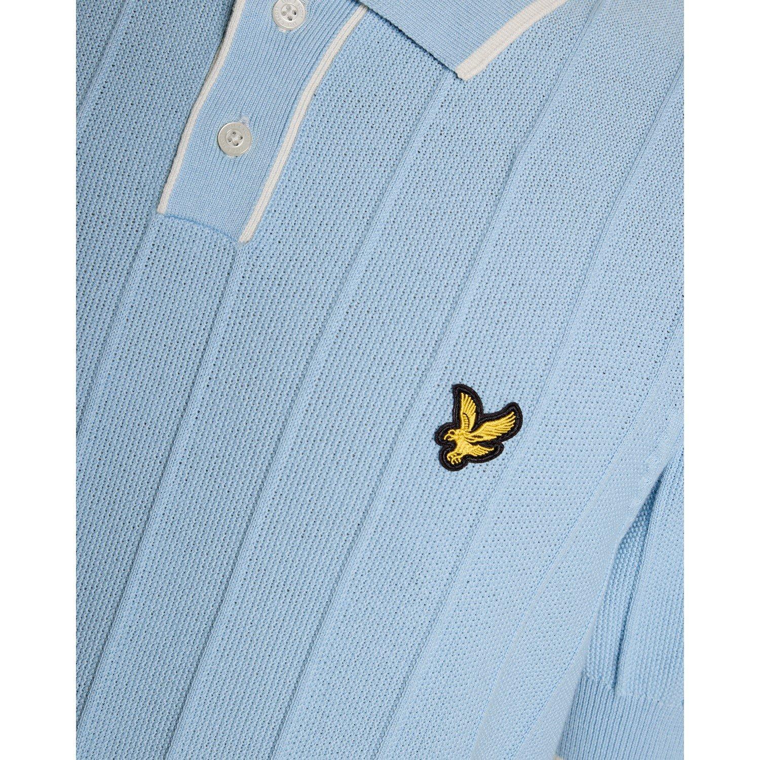 Chalk Blue W444 - Lyle and Scott - Lyle Knit Pique Polo Sn63 - 1