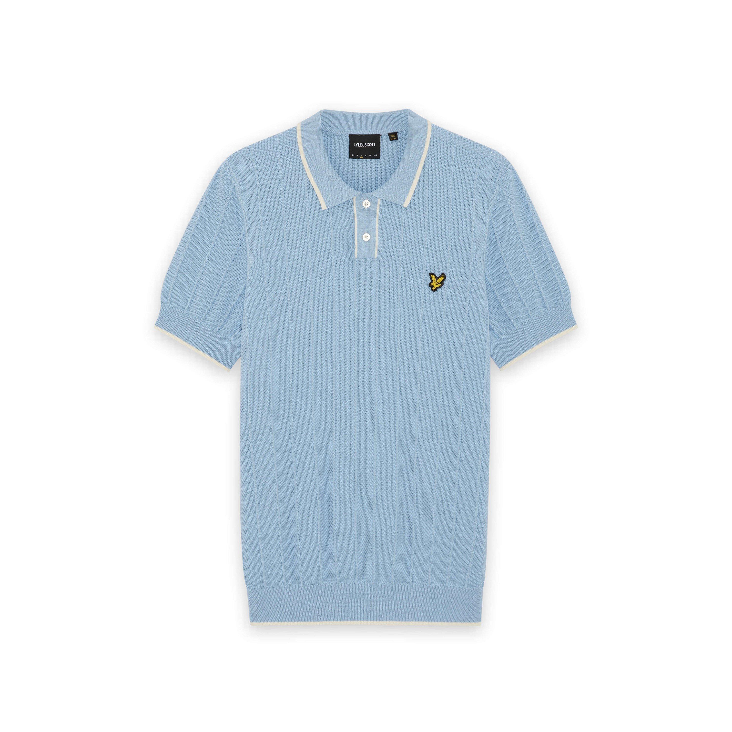 Chalk Blue W444 - Lyle and Scott - Lyle Knit Pique Polo Sn63 - 2
