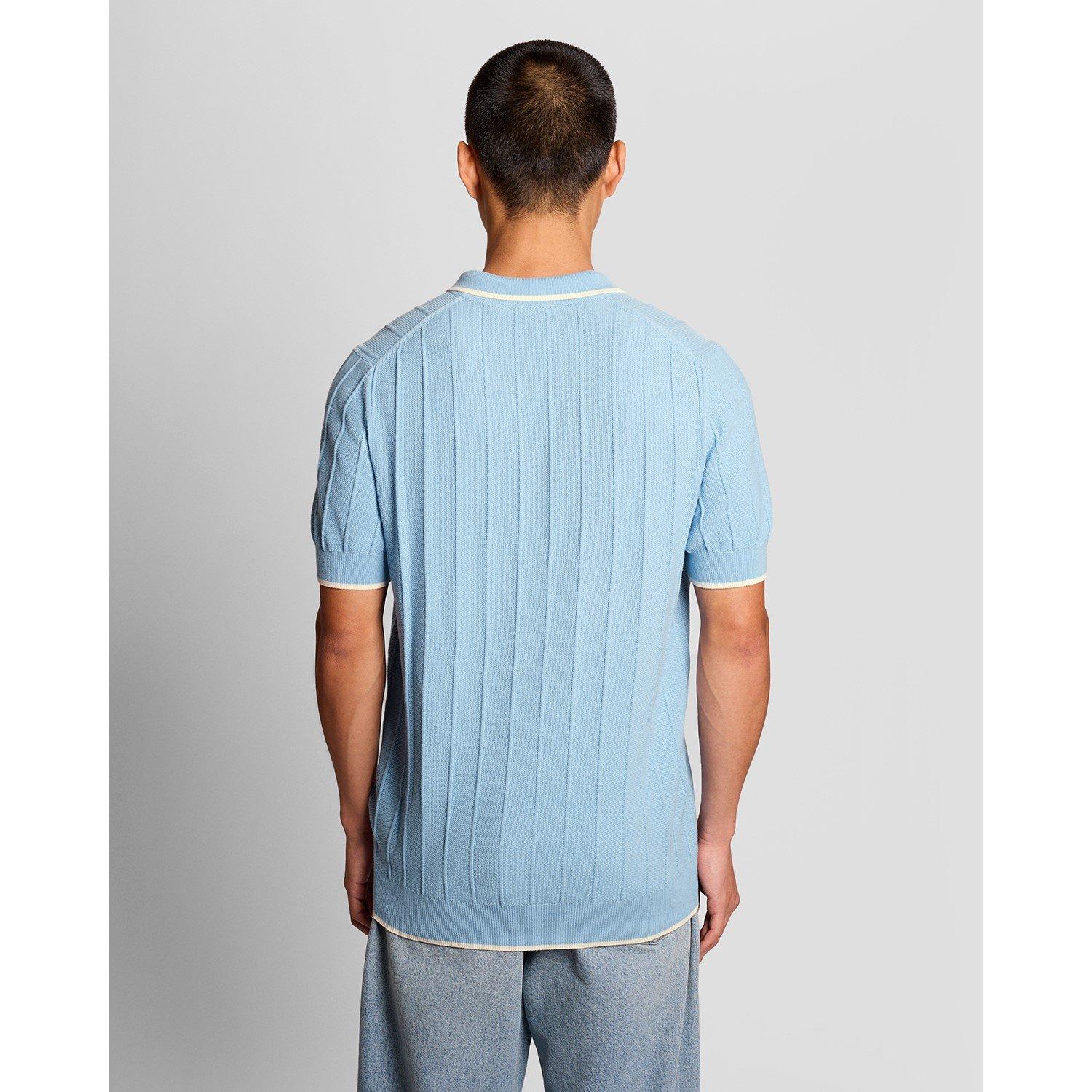 Chalk Blue W444 - Lyle and Scott - Lyle Knit Pique Polo Sn63 - 3