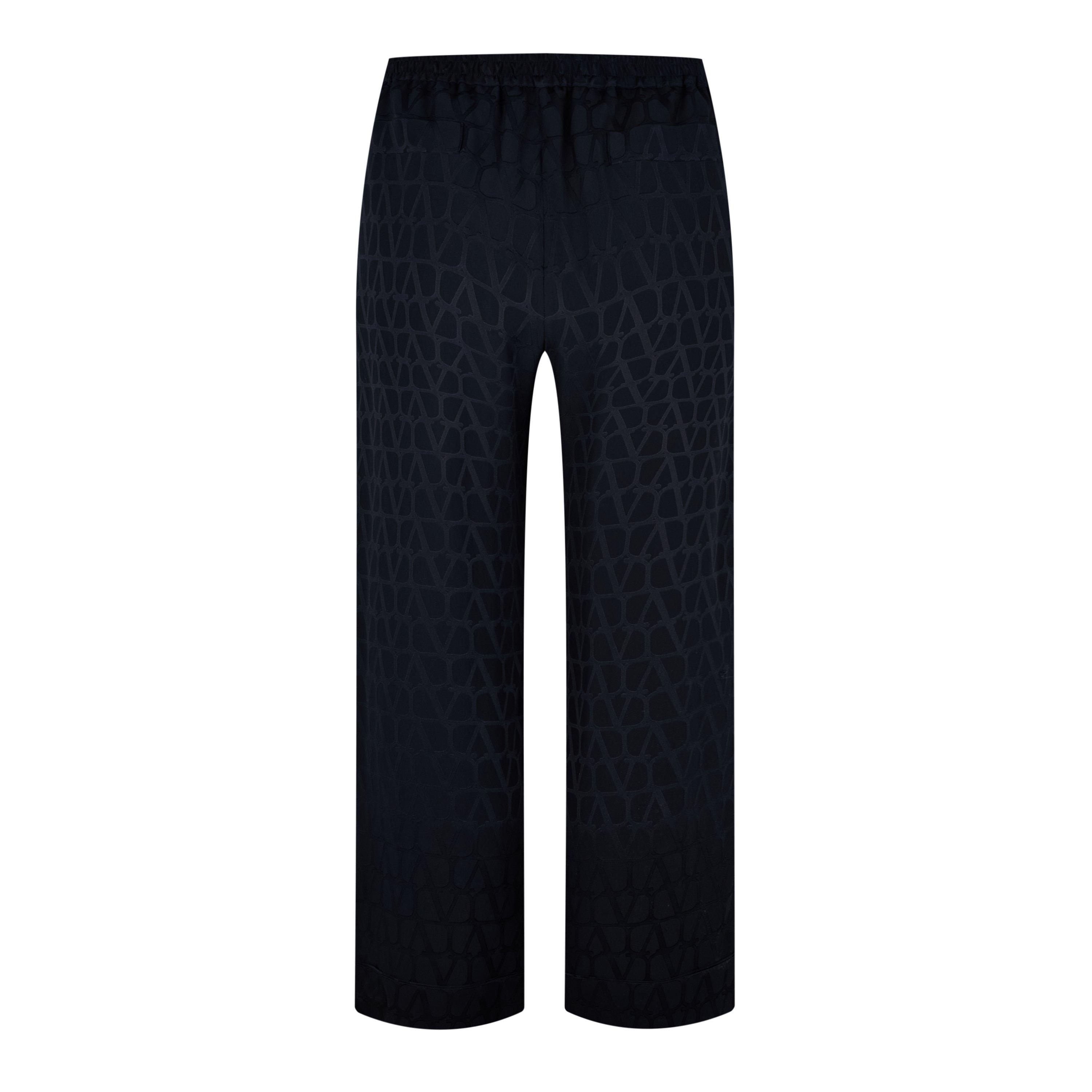 Navy - Valentino - Jacquard Pajama Trousers - 6